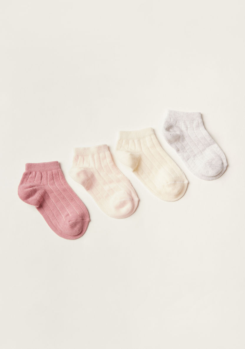 Juniors Textured Ankle Length Socks - Set of 4-Socks-image-0