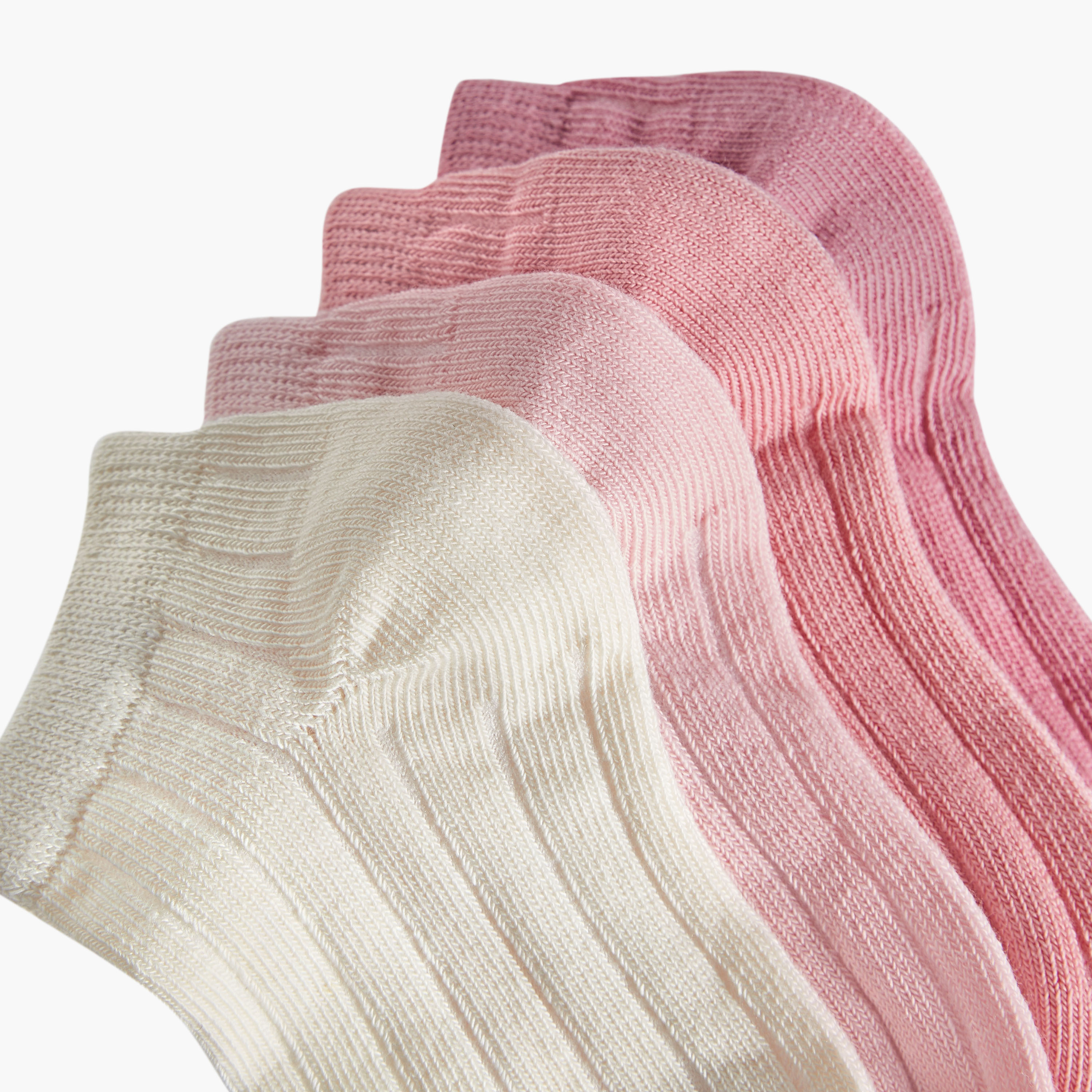 Juniors Textured Ankle Length Socks - Set of 4-baby-girls-accessories-socks-image-4