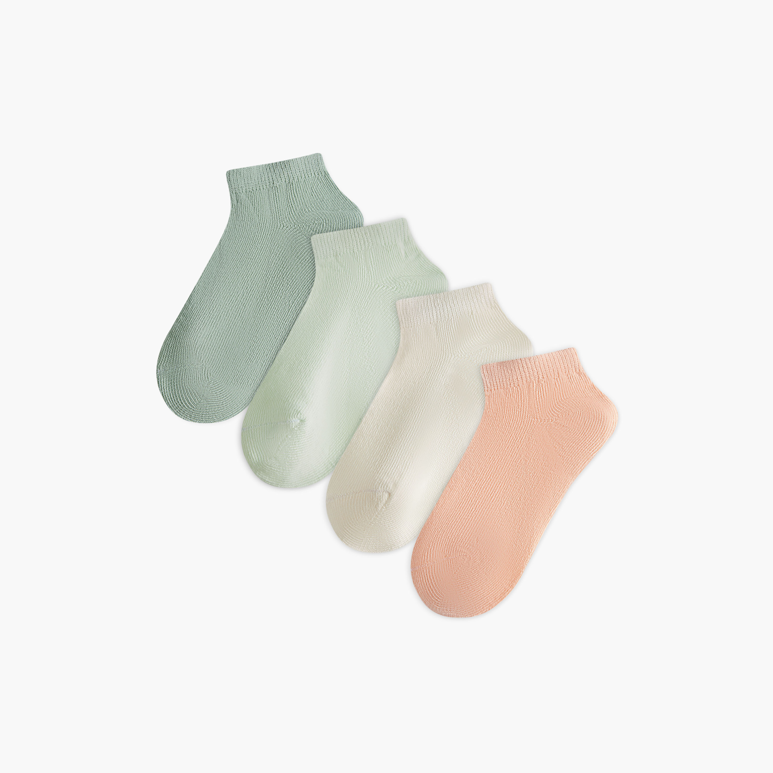 Juniors Solid Ankle Length Socks - Set of 4-baby-girls-accessories-socks-image-1