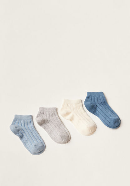 Juniors Textured Ankle Length Socks - Set of 4-Socks-image-0