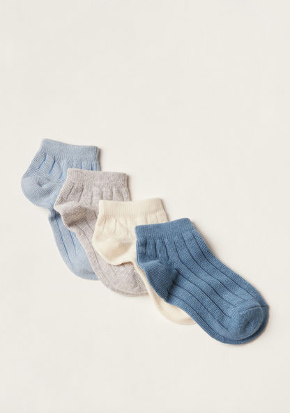 Juniors Textured Ankle Length Socks - Set of 4-Socks-image-1
