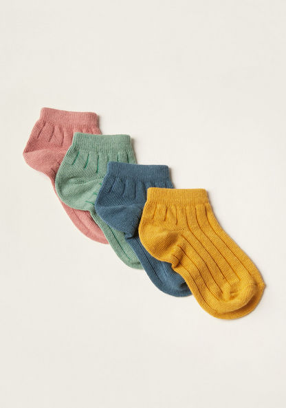Juniors Textured Ankle Length Socks - Set of 4-Socks-image-1