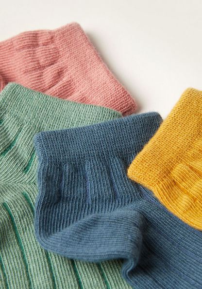 Juniors Textured Ankle Length Socks - Set of 4-Socks-image-2