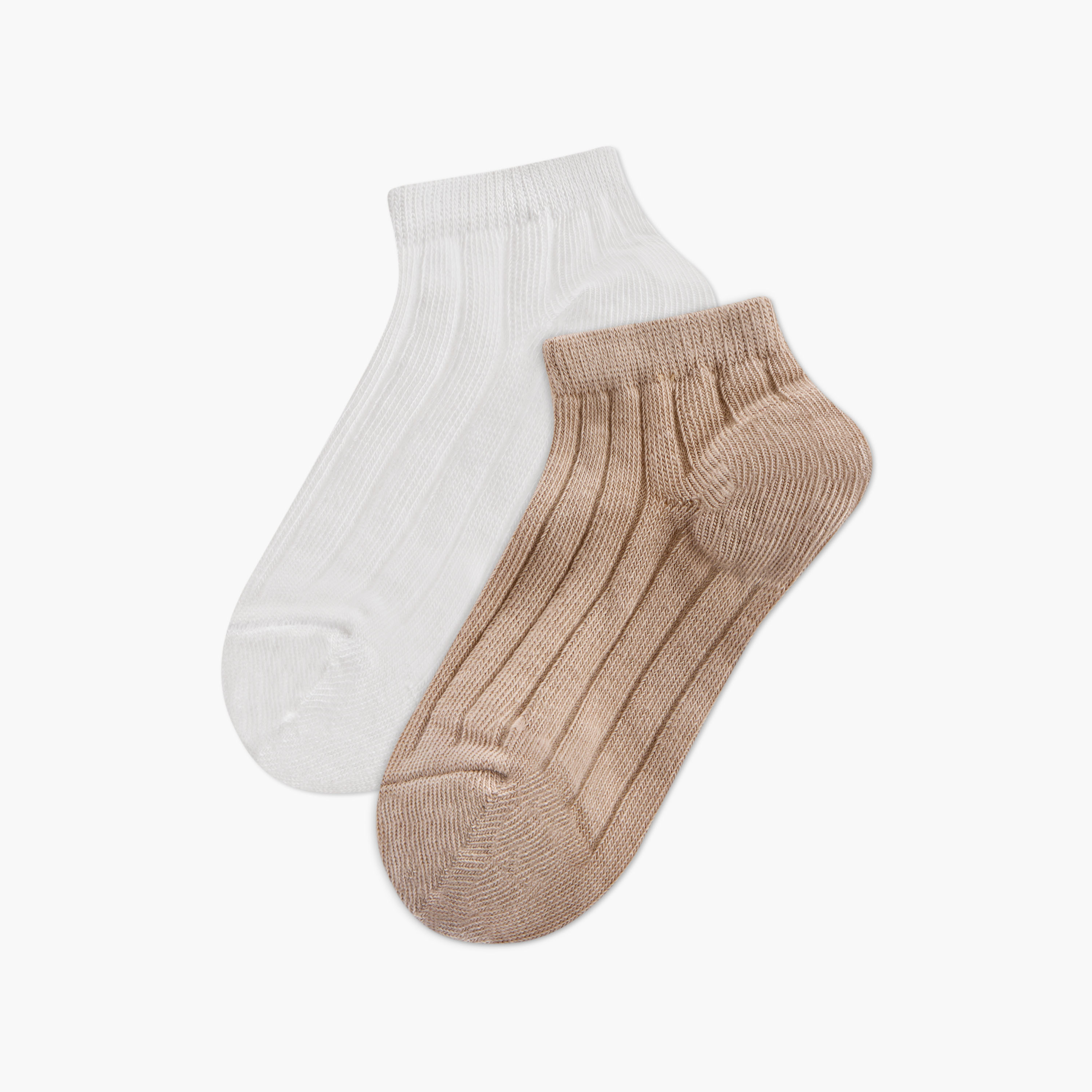 Juniors Ribbed Ankle Length Socks - Set of 2-baby-girls-accessories-socks-image-1