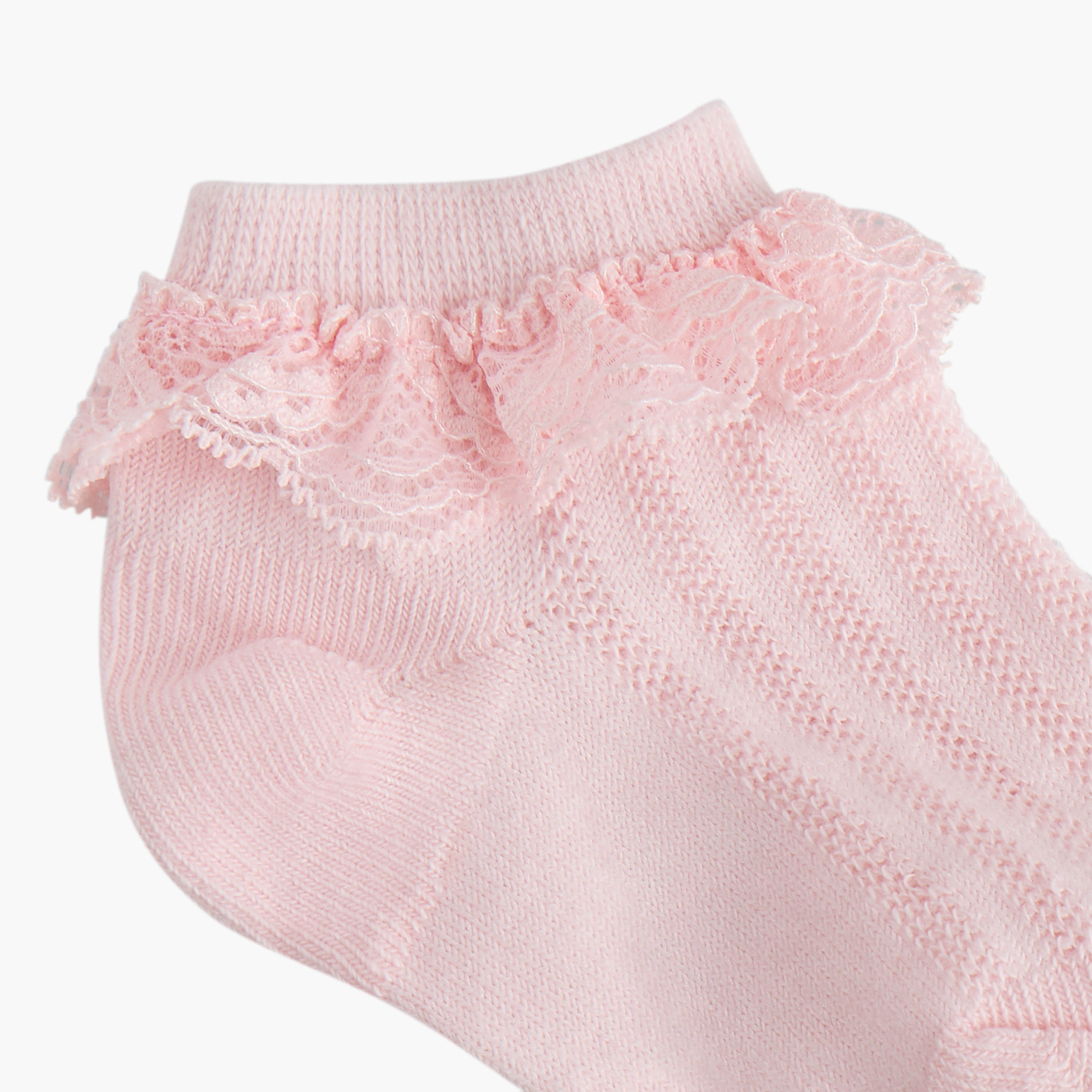 Juniors Lace Trim Ankle Length Socks - Set of 10-baby-girls-accessories-socks-image-5