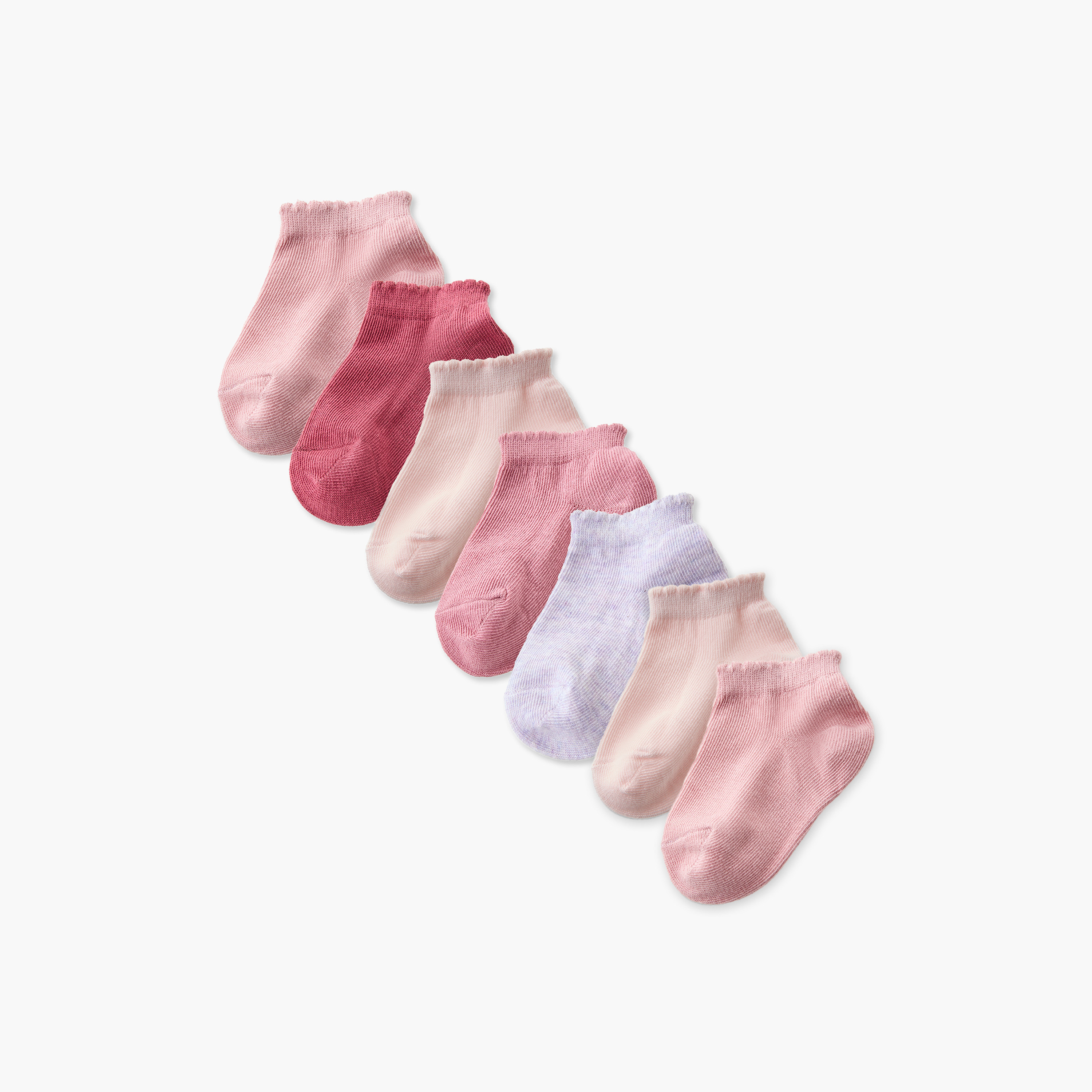 Pack of 7 Juniors Baby Girls Socks Ankle Length-baby-girls-accessories-socks-image-1