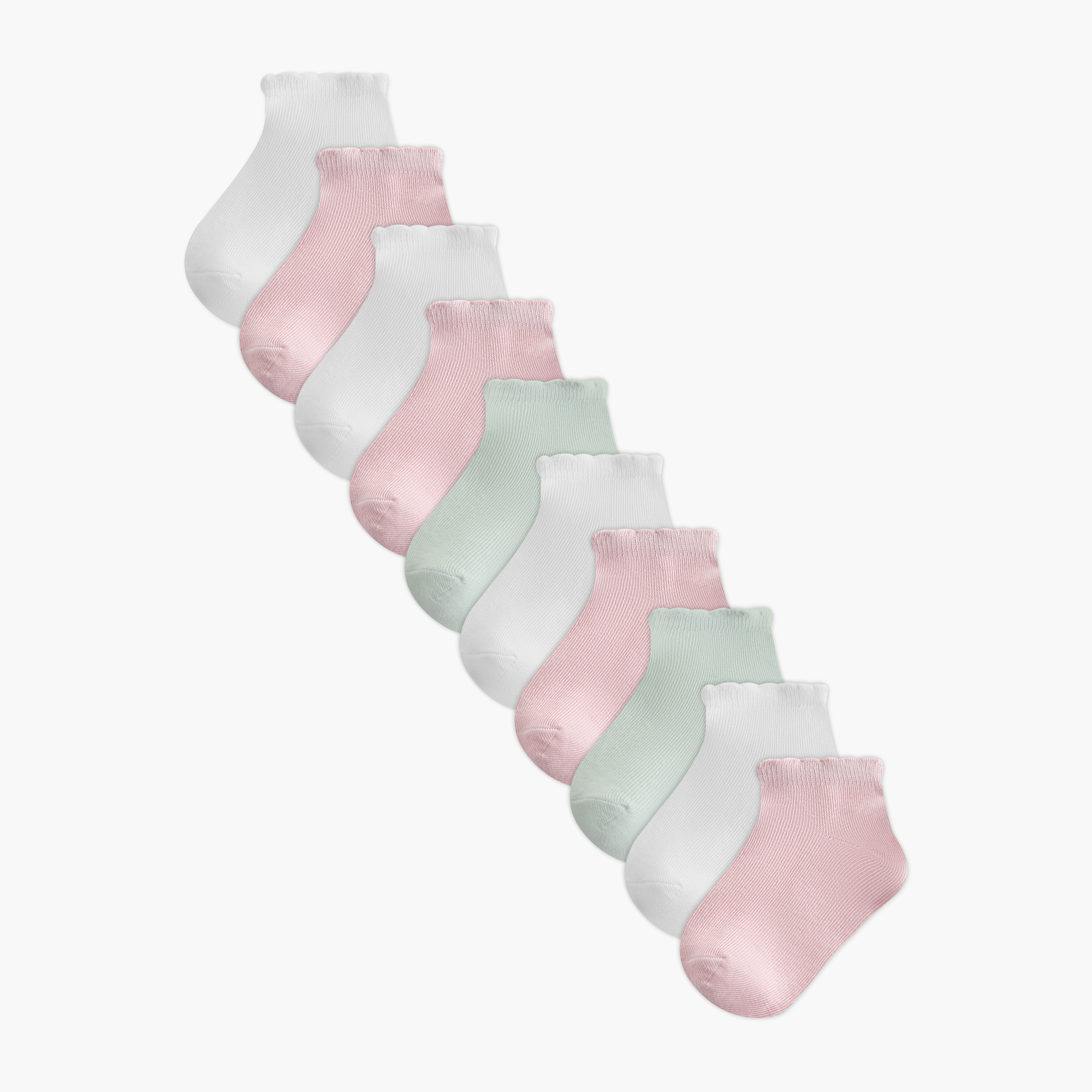 Pack of 10 Juniors Baby Girls Socks Ankle Length-baby-girls-accessories-socks-image-1