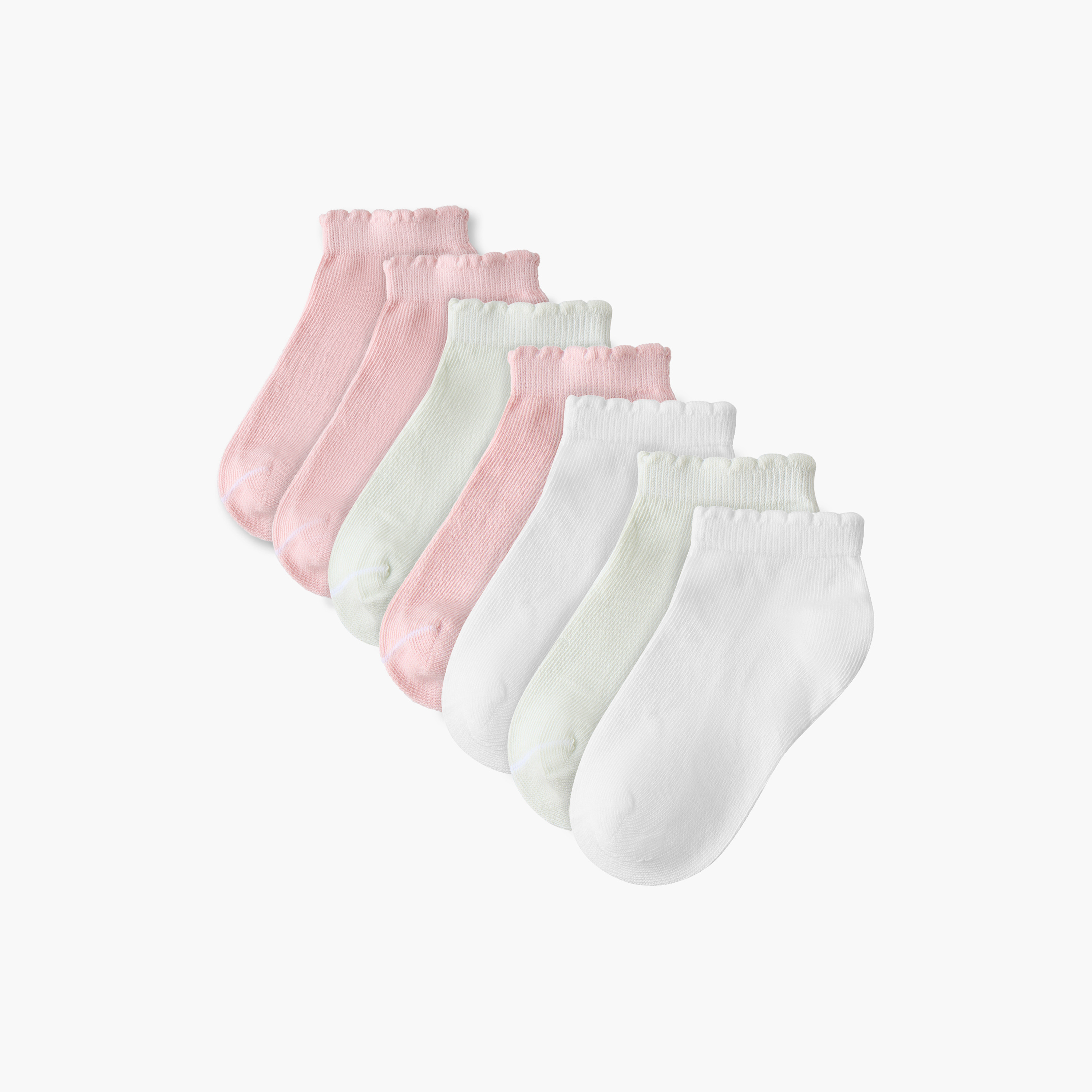 طقم جوارب للبنات الرضع بتصميم مضلع من جونيورز - 7 أزواج-baby-girls-accessories-socks-image-1