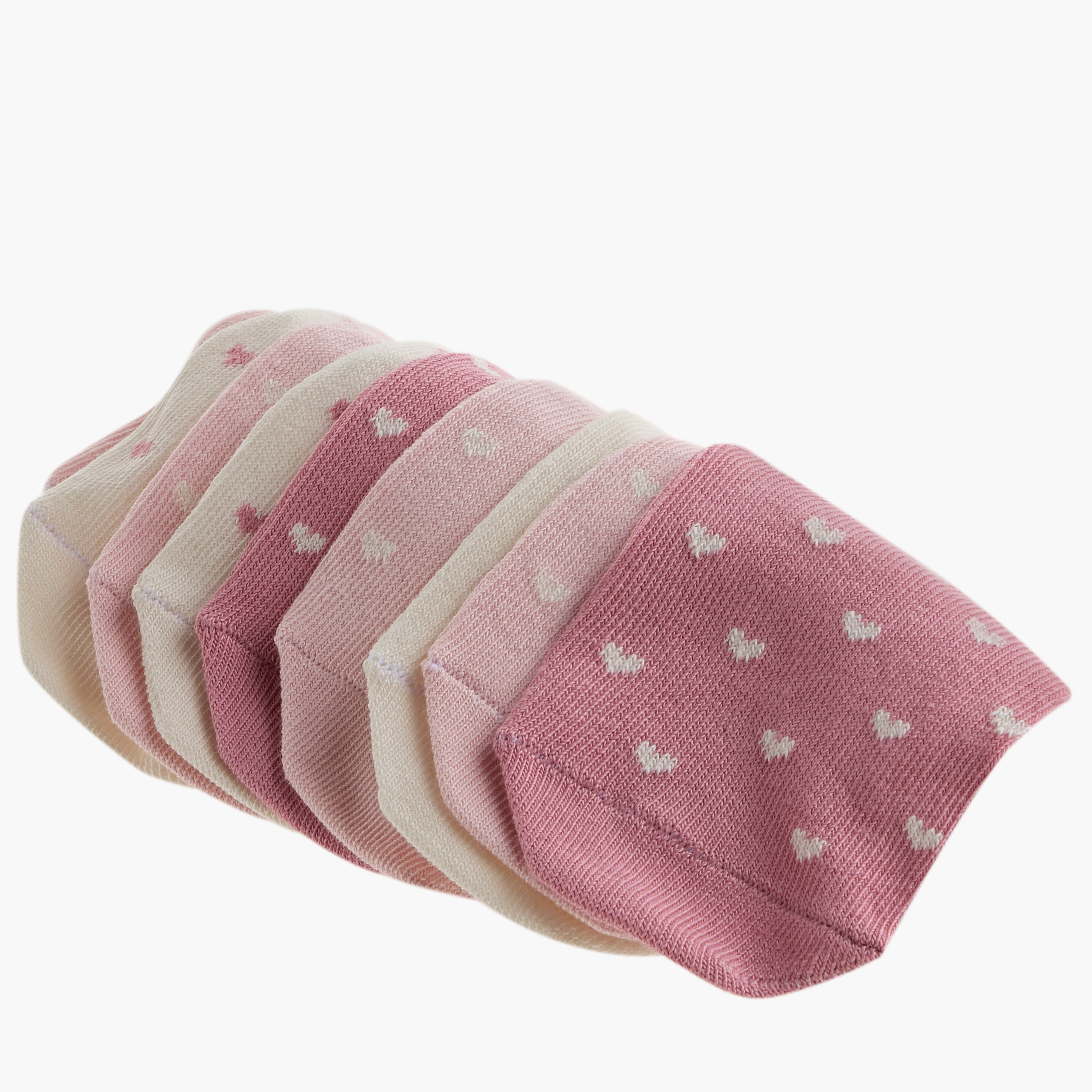 Juniors Baby Girls Socks with Heart Print - Set of 10-baby-girls-accessories-socks-image-4