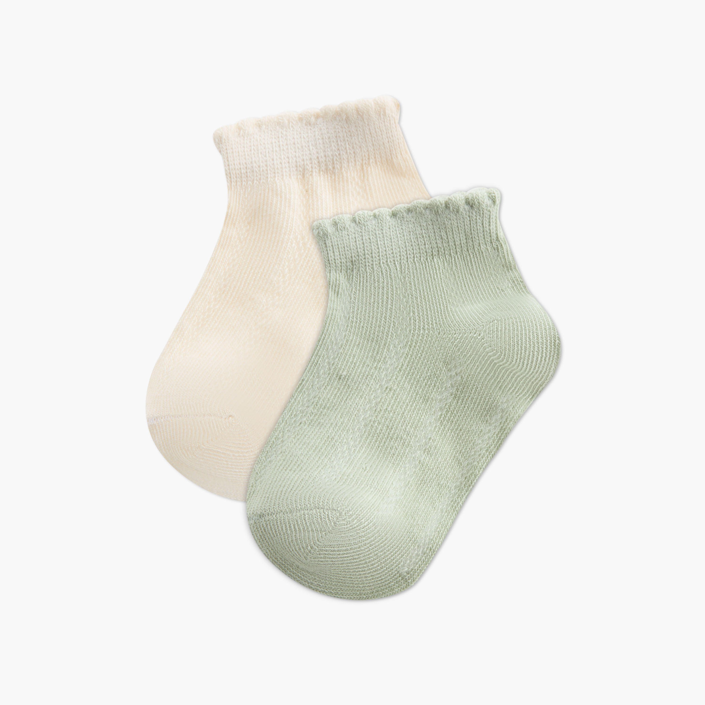 Juniors Textured Socks with Scalloped Hem - Set of 2-baby-girls-accessories-socks-image-1