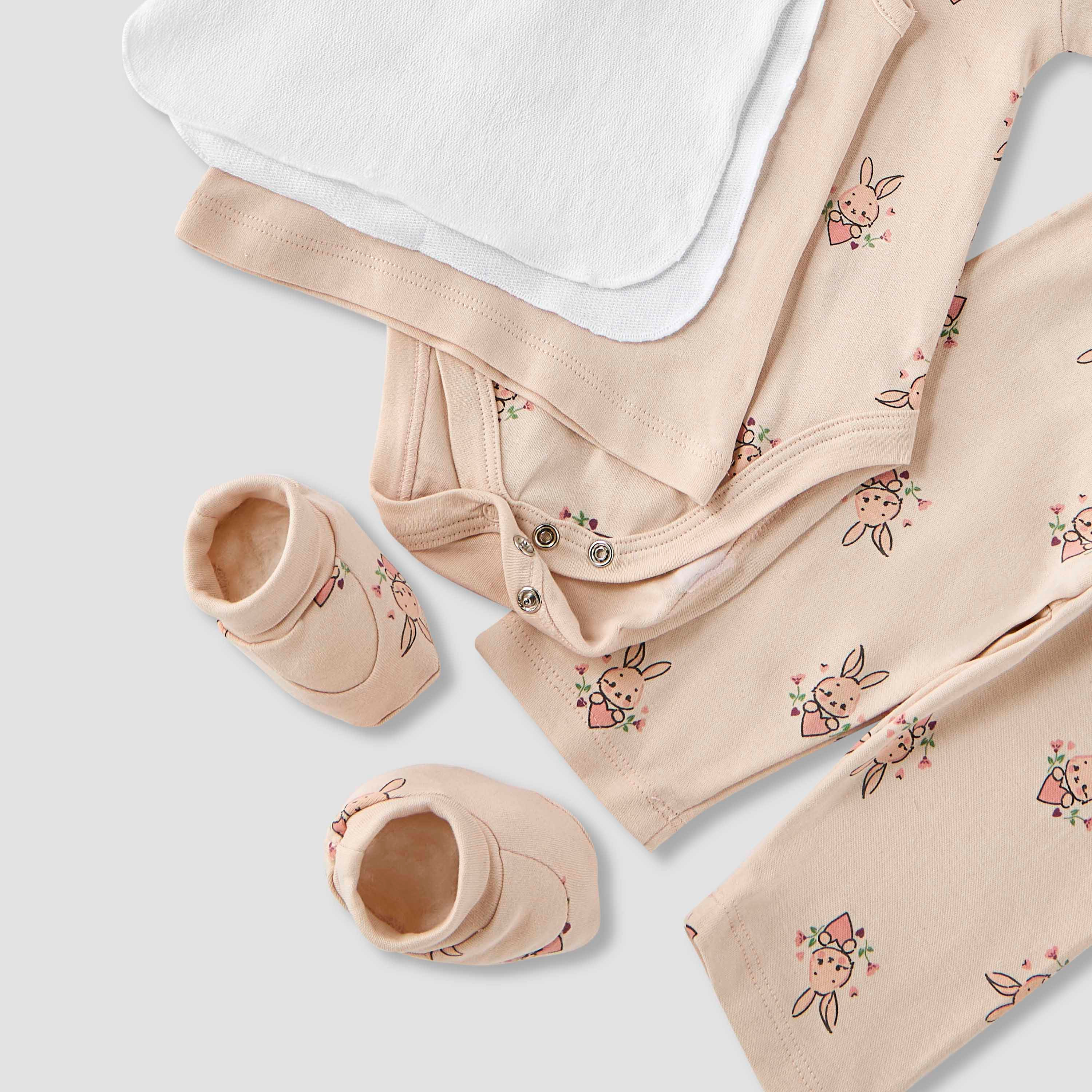 Juniors 9-Piece Girls Gift Set - Cotton - Sleeveless T-shirt, Pyjamas, Bib, Booties - Printed-baby-girls-clothing-setsandcoords-image-12