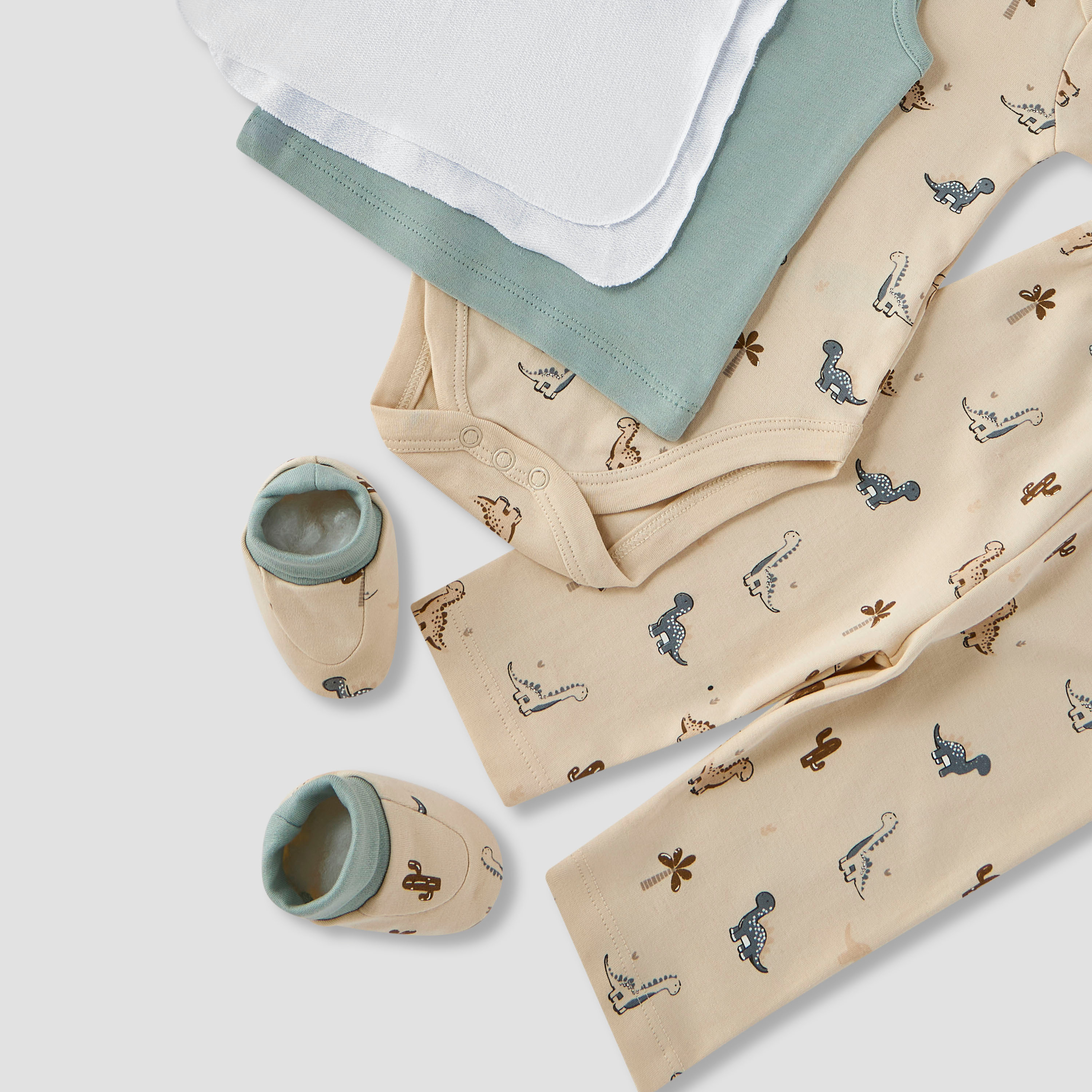 Juniors 9-Piece Boys Gift Set - Cotton - Sleeveless T-shirt, Pyjamas, Bib, Booties - Printed-baby-boys-clothing-setsandcoords-image-12