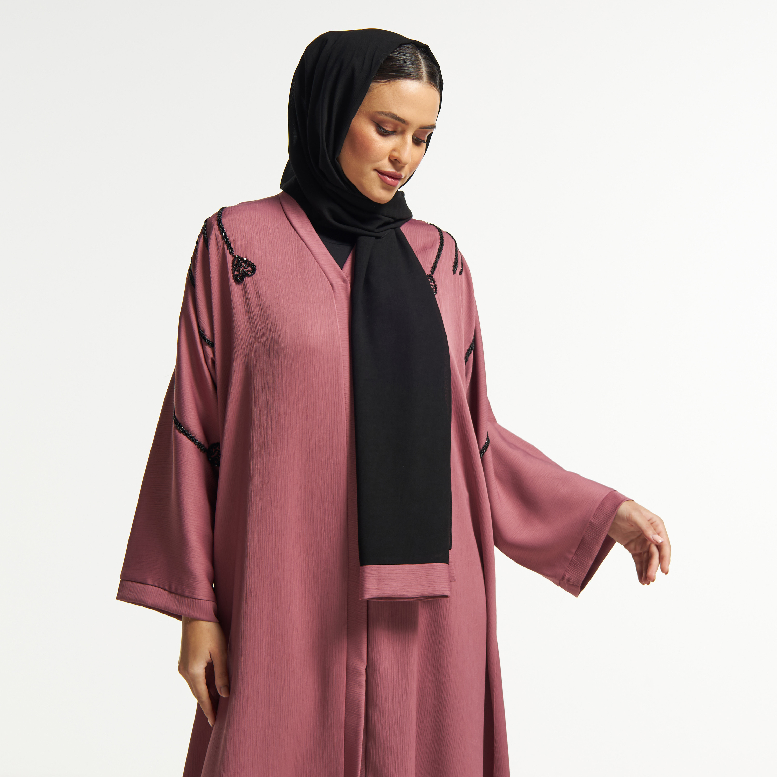LS Bead Embellished Abaya with Button Closure-women-arabicclothing-abayas-image-2