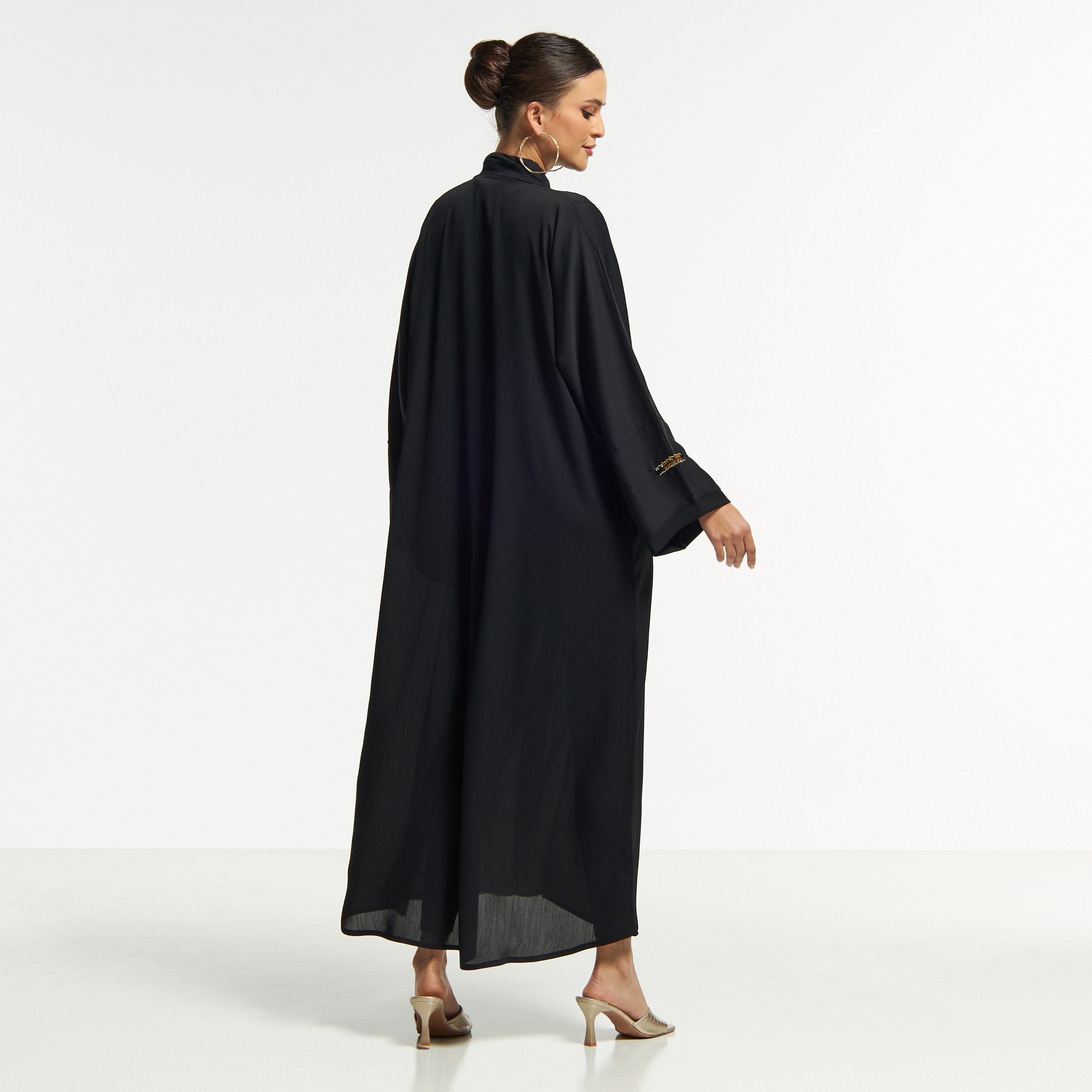 LS Textured Bead Embellished Abaya with Button Closure-women-arabicclothing-abayas-image-5