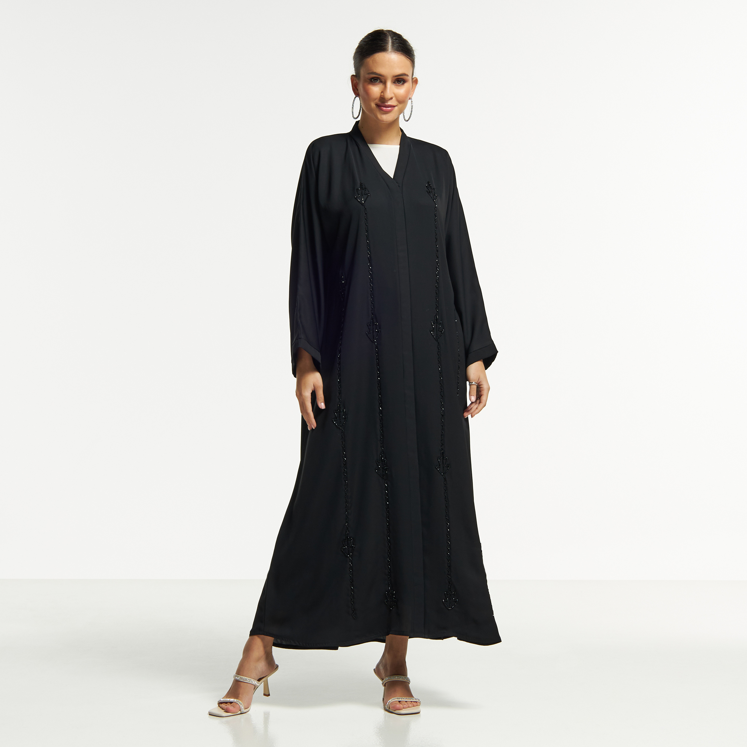LS Bead Embellished Abaya with Button Closure-women-arabicclothing-abayas-image-1