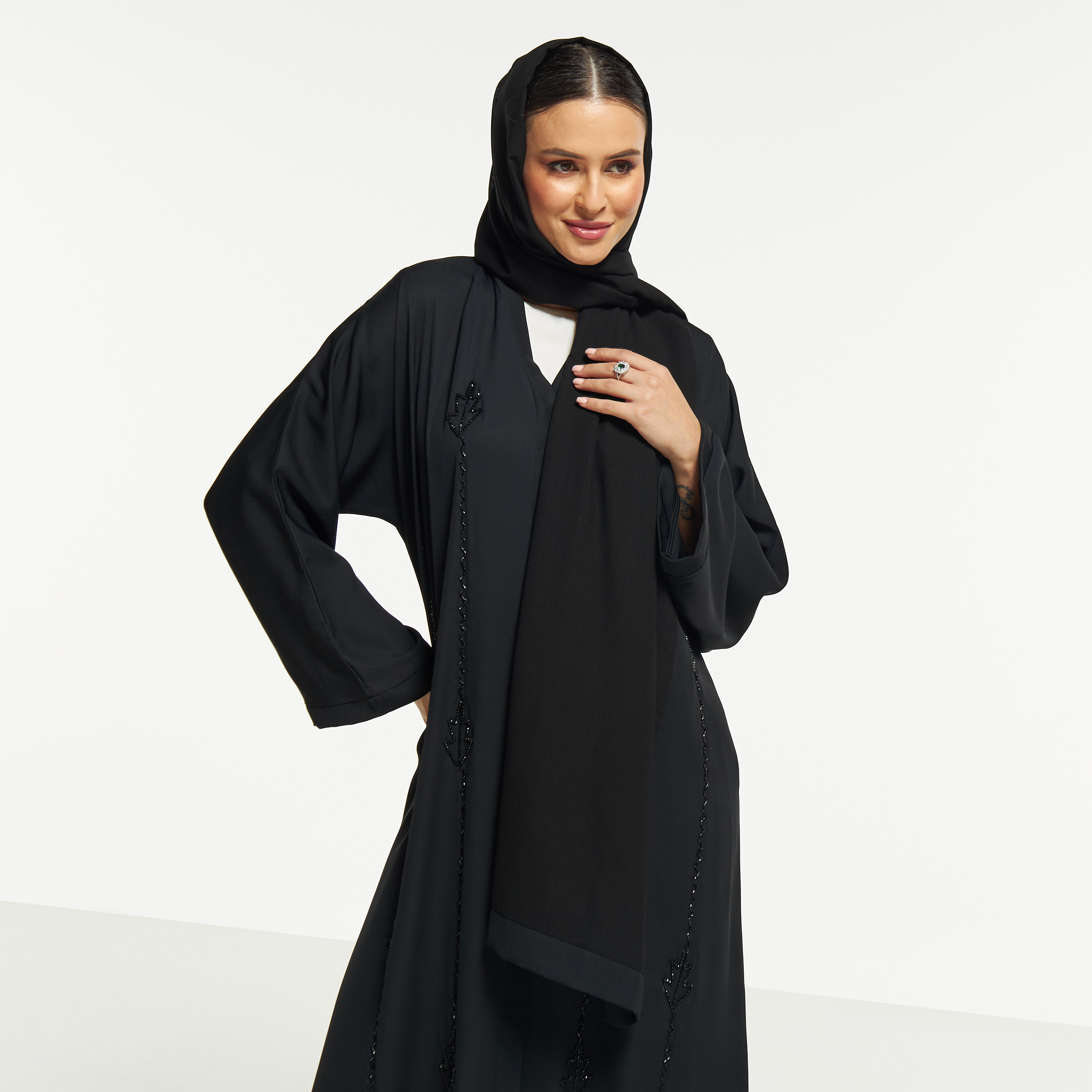LS Bead Embellished Abaya with Button Closure-women-arabicclothing-abayas-image-2