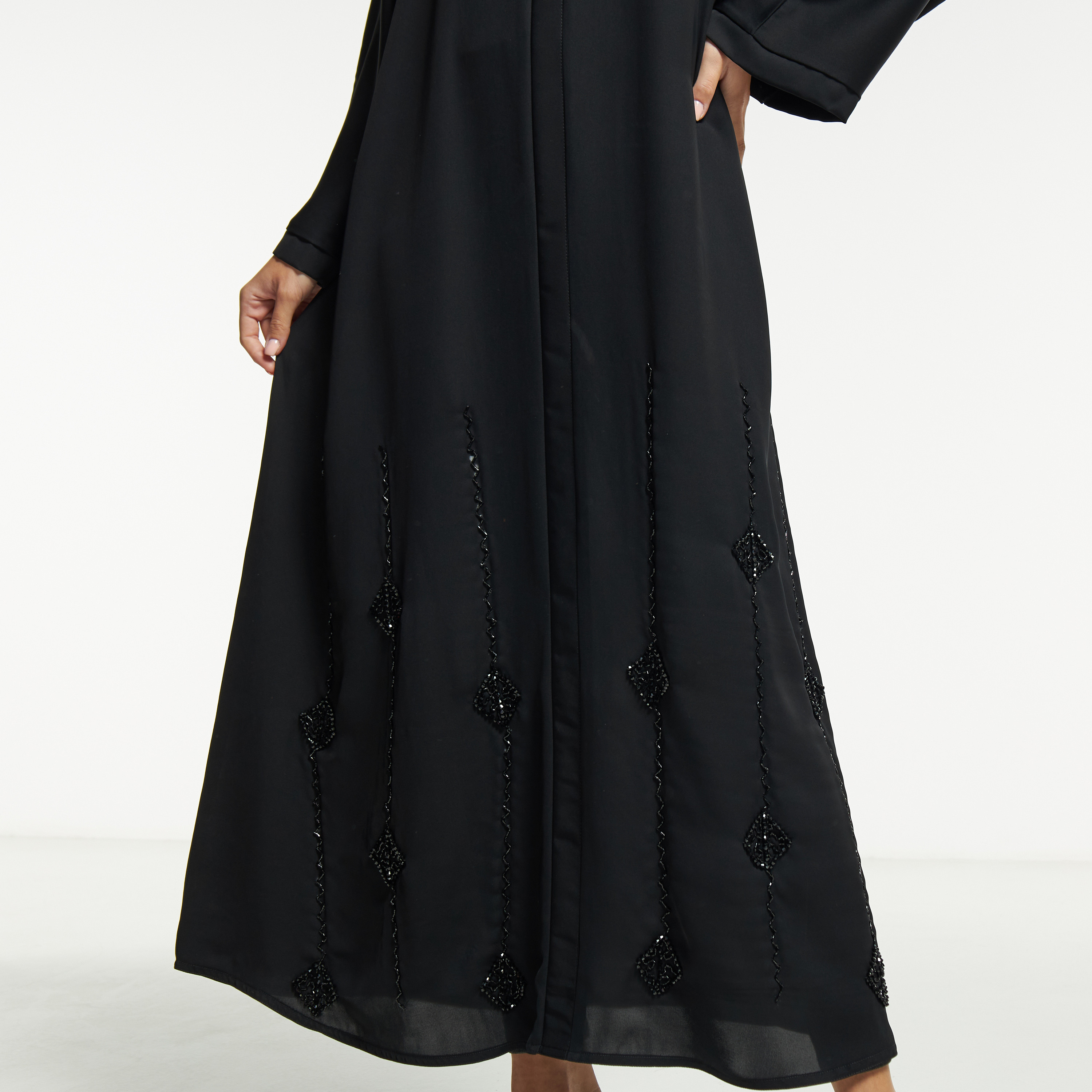 LS Bead Embellished Abaya with V-neck and Hijab-women-arabicclothing-abayas-image-3