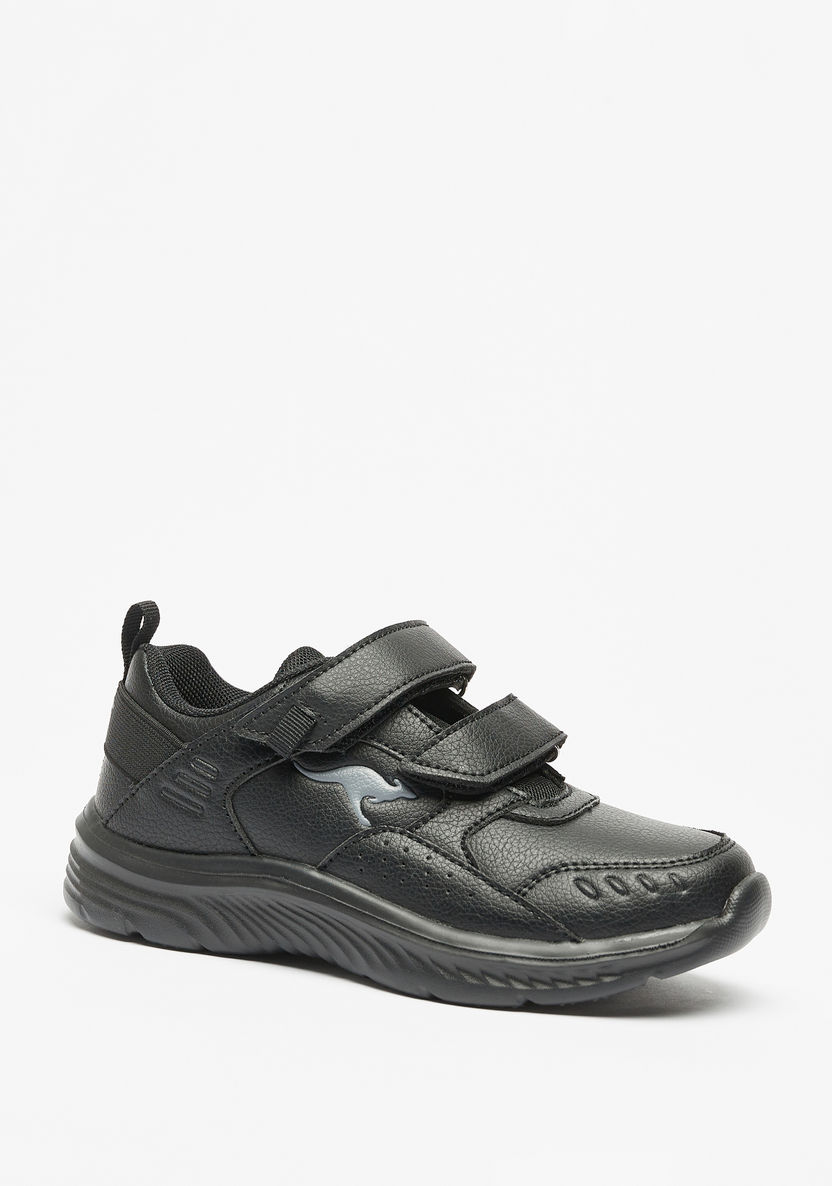 KangaROOS Textured Sneakers with Hook and Loop Closure-Girl%27s School Shoes-image-0