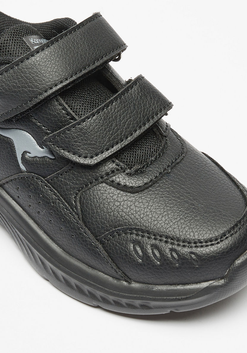 KangaROOS Textured Sneakers with Hook and Loop Closure-Girl%27s School Shoes-image-4