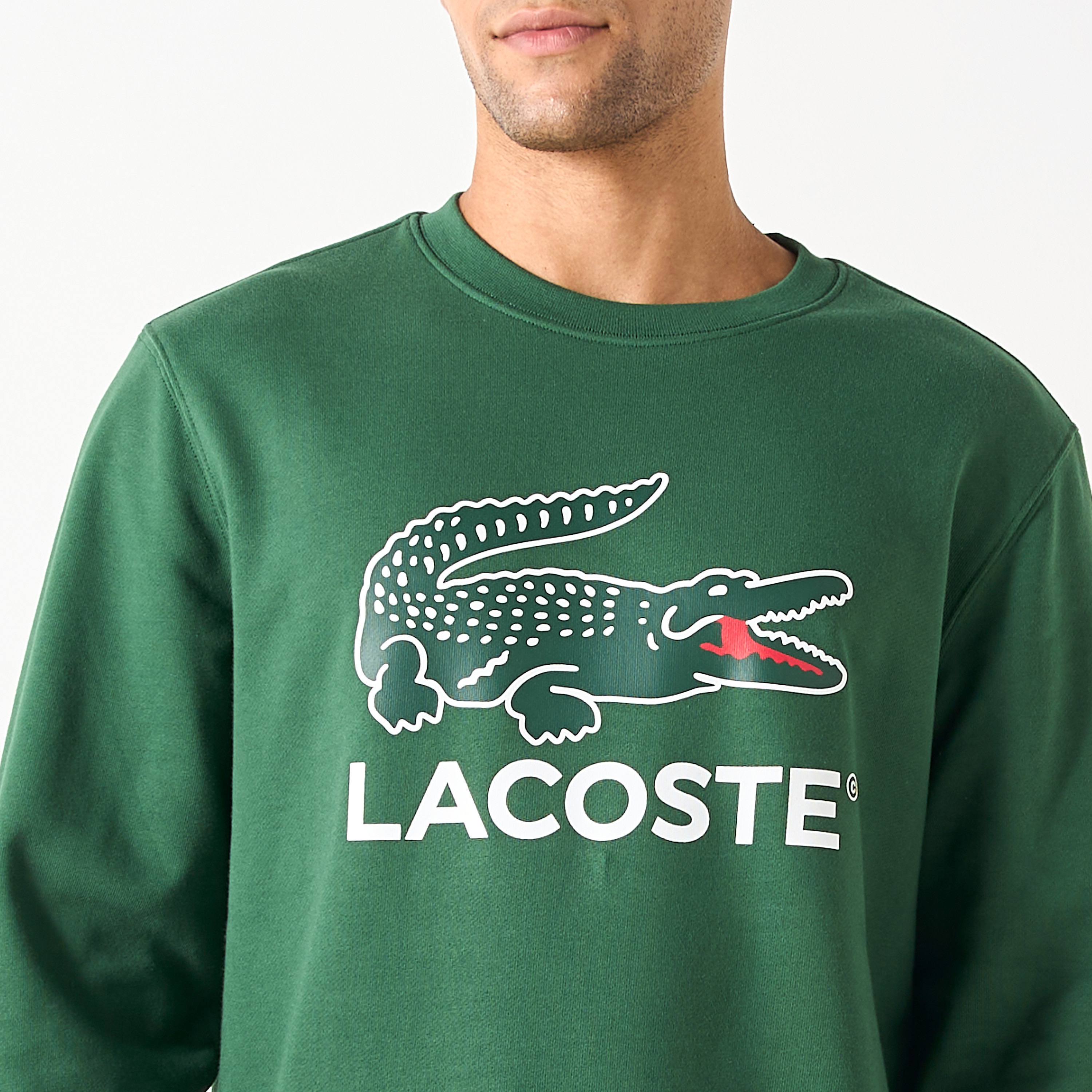 Lacoste Logo Print Sweatshirt with Crew Neck and Long Sleeves-men-clothing-hoodiesandsweatshirts-image-3