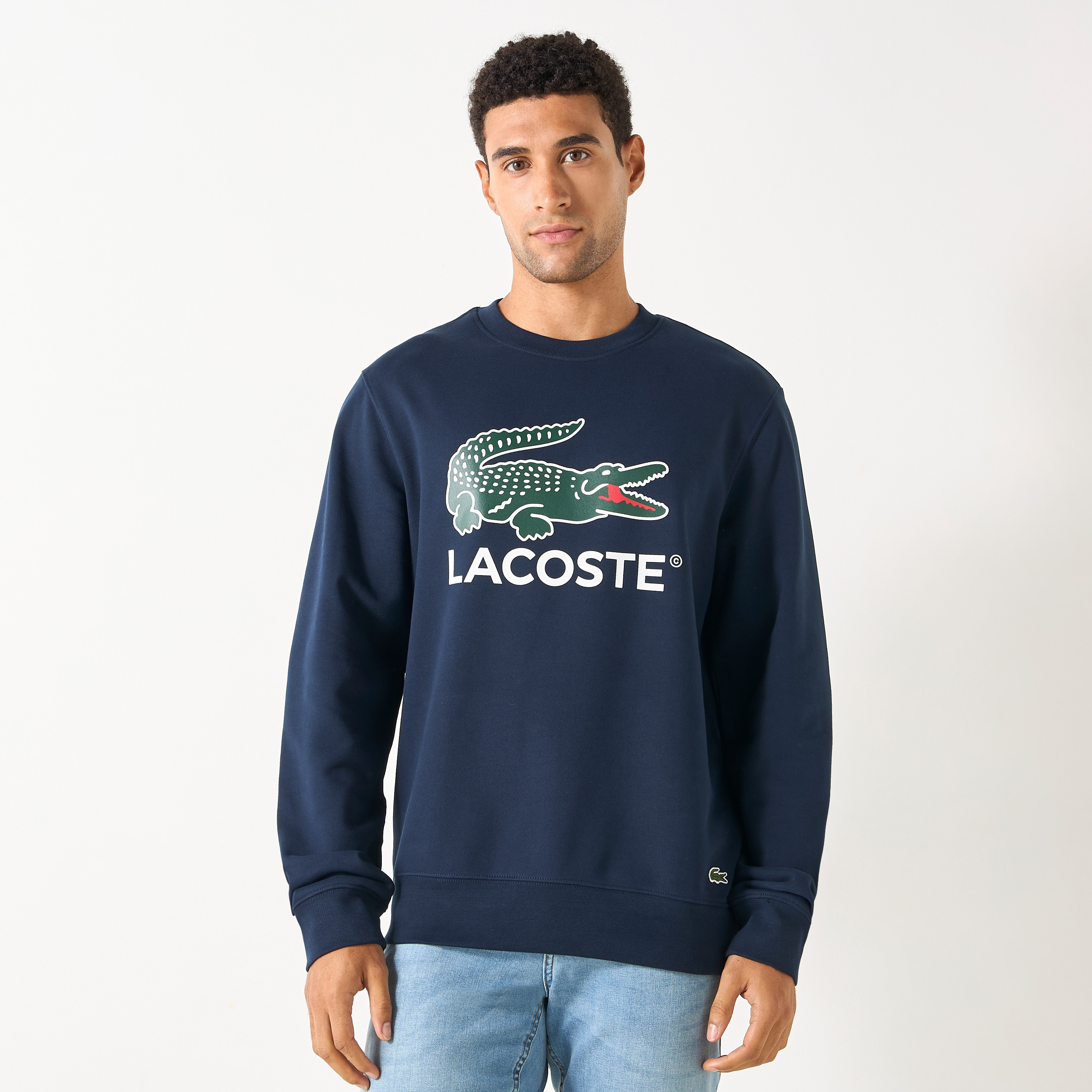 Lacoste Printed Crew Neck Sweatshirt with Long Sleeves-men-winterwear-hoodiesandsweatshirts-image-1
