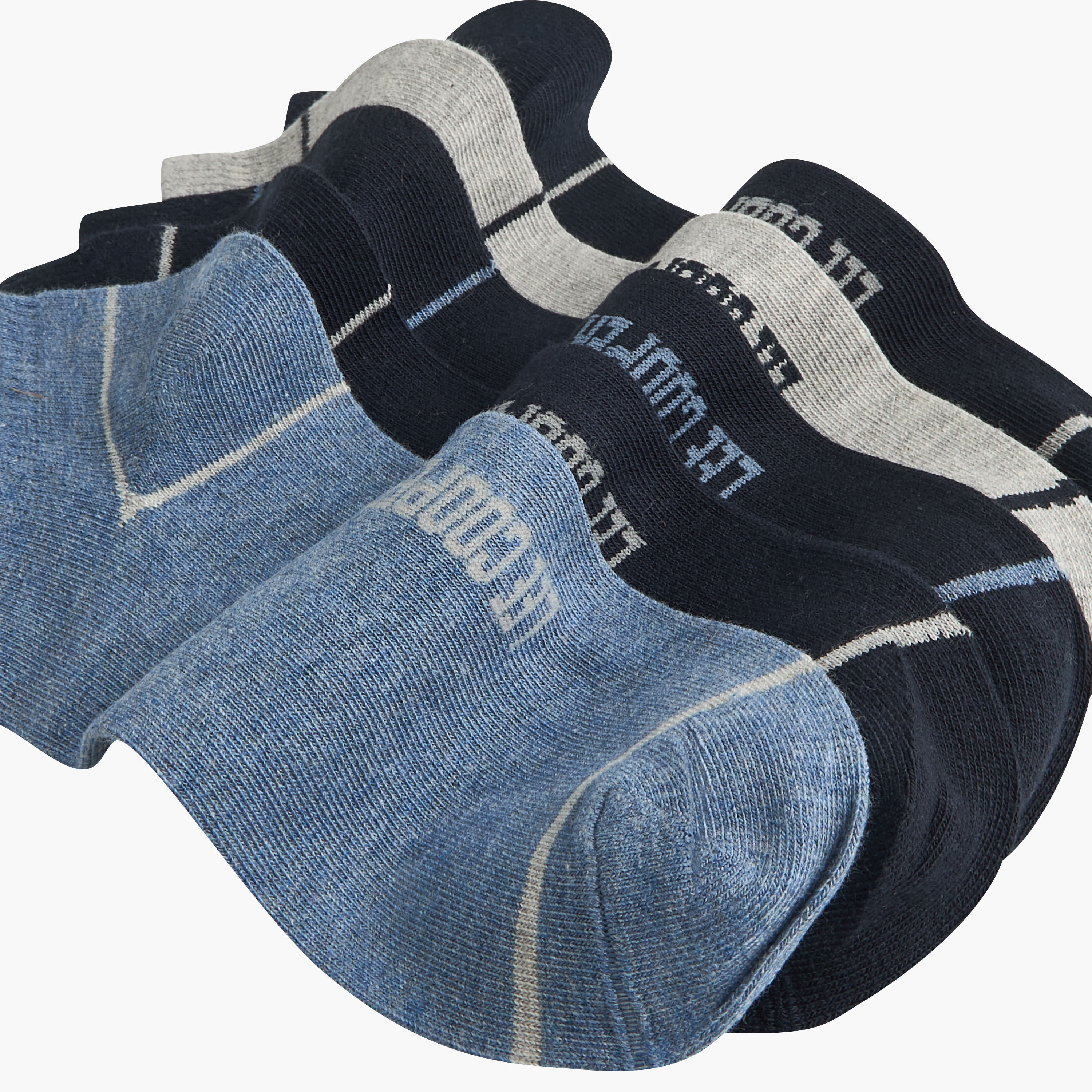 Lee Cooper Logo Detail Ankle Length Socks - Set of 5-women-socksandstockings-image-4