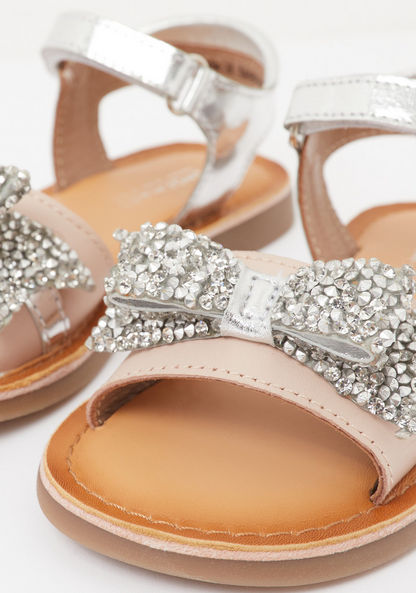Flat Sandals with Embellished Bow Accent-Girl%27s Sandals-image-2