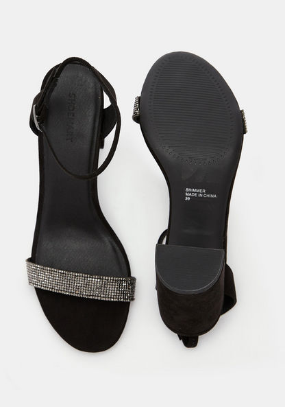 Studded Ankle Strap Sandals with Block Heels-Women%27s Heel Sandals-image-5
