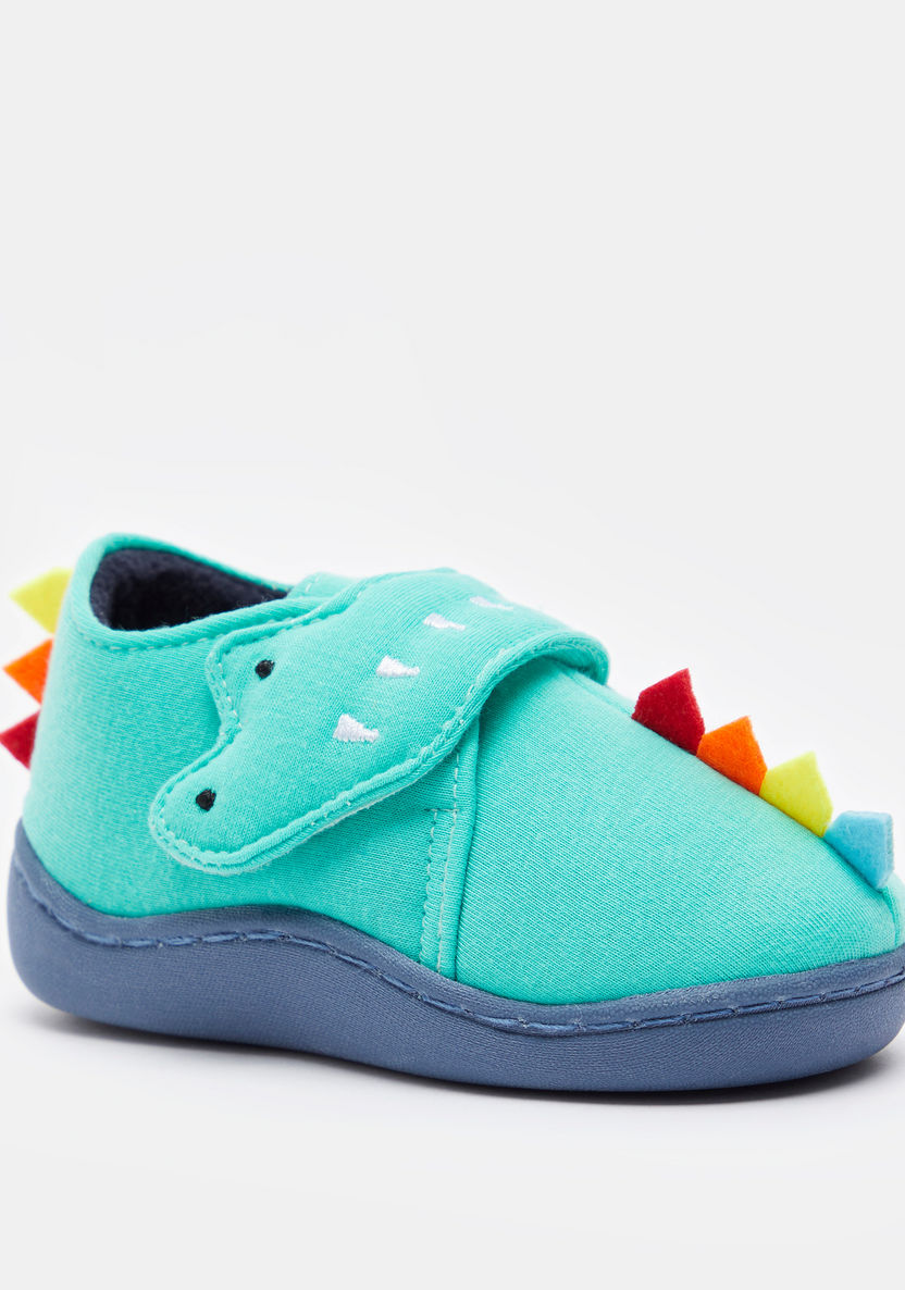 Textured Bedroom Shoes with Applique Detail-Boy%27s Bedroom Slippers-image-1