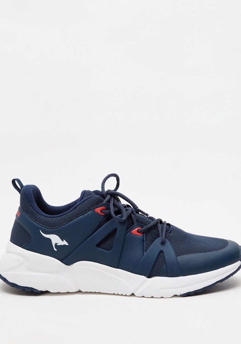 KangaROOS Men's Textured Sneakers with Lace-Up Closure-Men%27s Sneakers-image-0