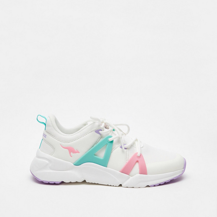 KangaROOS Women's Textured Walking Shoes with Lace-Up Closure