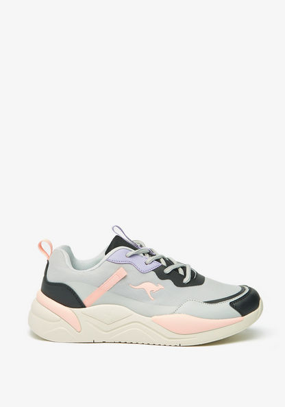 KangaROOS Women's Textured Sneakers with Lace-Up Closure