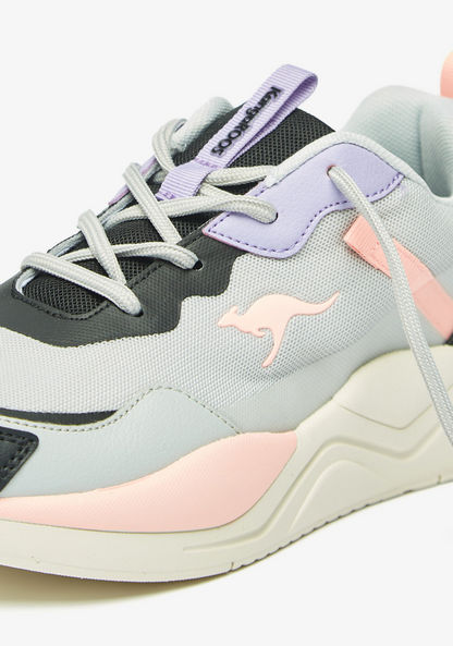 KangaROOS Women's Textured Sneakers with Lace-Up Closure