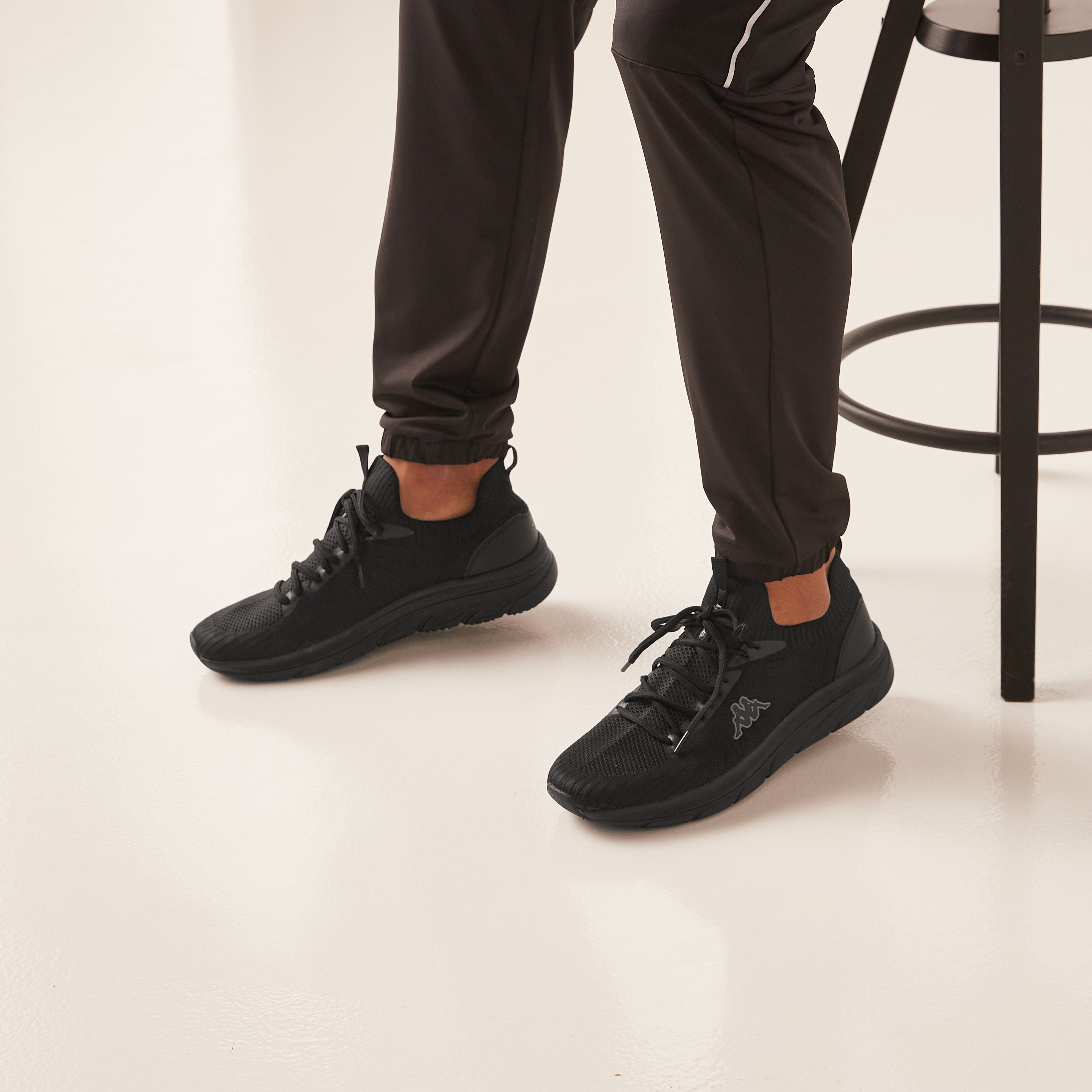 Kappa Men's Textured Lace-Up Sports Shoes with Cushioning-sports-men-shoes-image-2