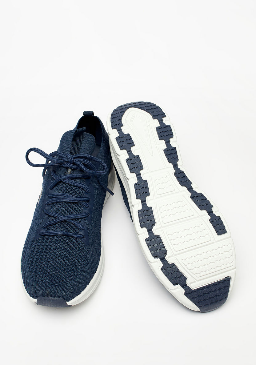 Kappa Men's Textured Lace-Up Sports Shoes with Memory Foam-Men%27s Sports Shoes-image-2