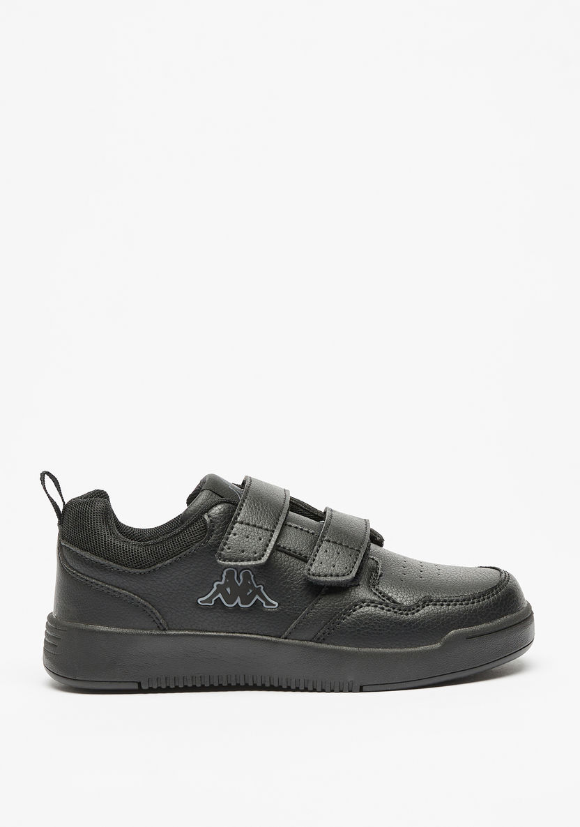 Kappa Textured Sneakers with Hook and Loop Closure-Boy%27s School Shoes-image-2