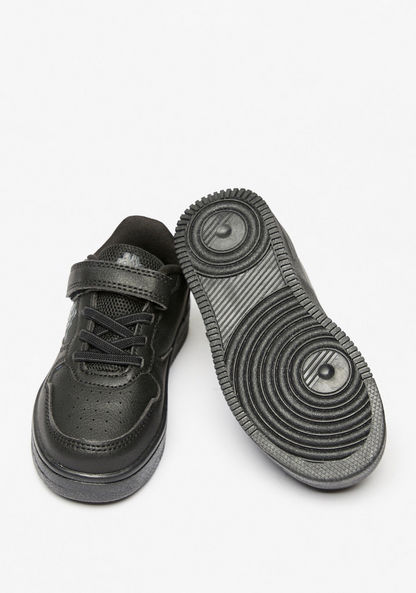 Kappa Boys' Textured Sneakers with Hook and Loop Closure-Boy%27s School Shoes-image-1