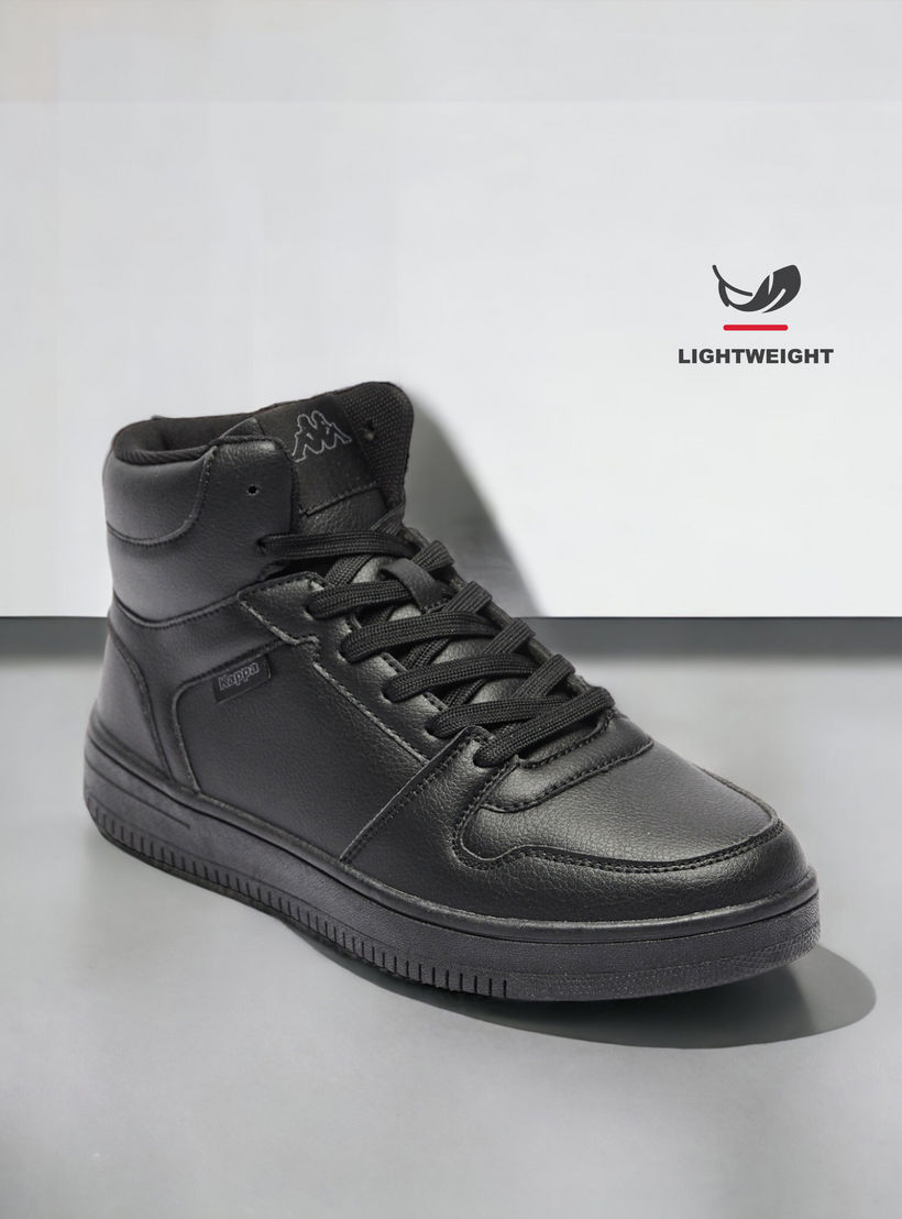 حذاء سنيكرز خفيف الوزن سادة برقبة عالية ورباط للنساء من كابا-women-shoes-sneakers-image-1