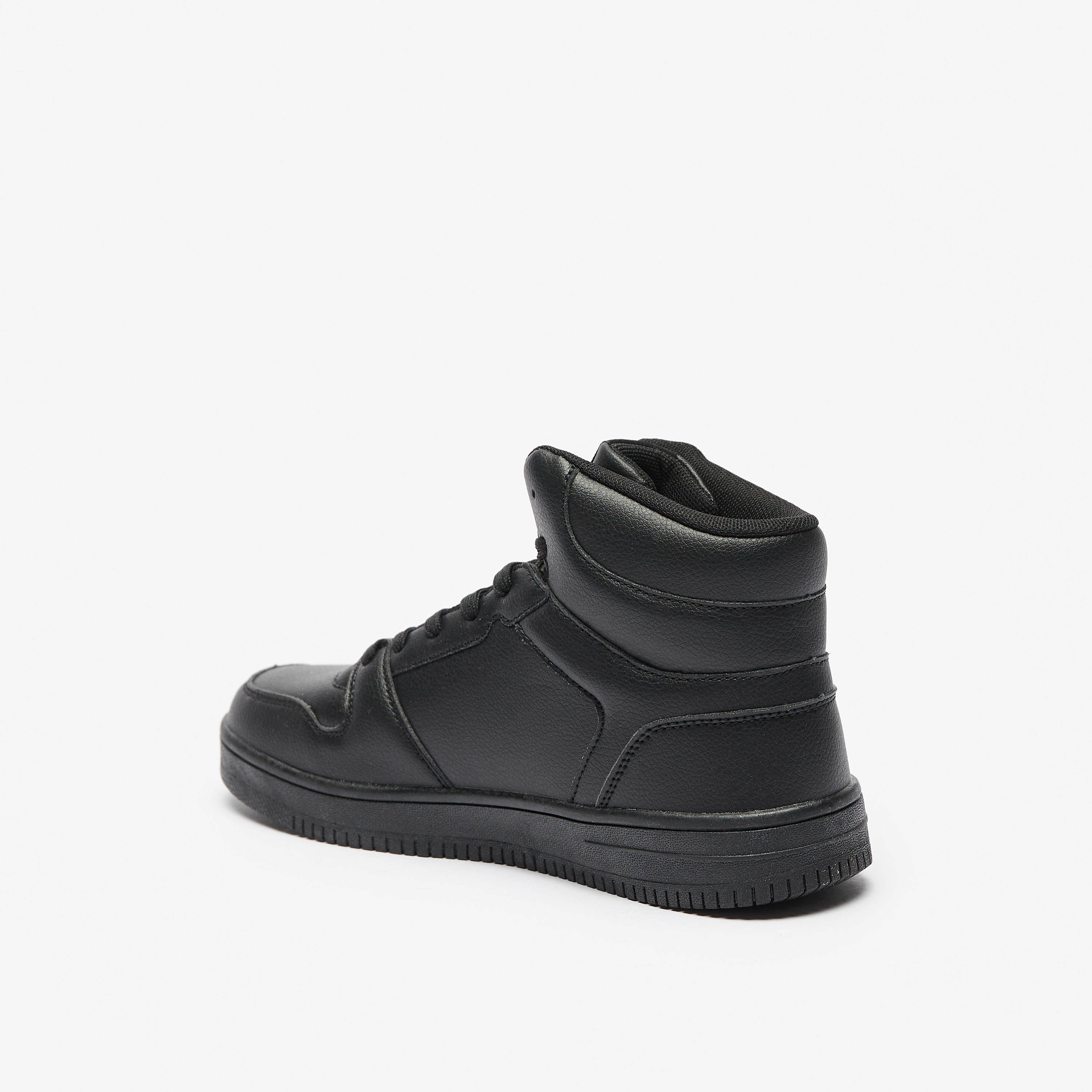 حذاء سنيكرز خفيف الوزن سادة برقبة عالية ورباط للنساء من كابا-women-shoes-sneakers-image-3