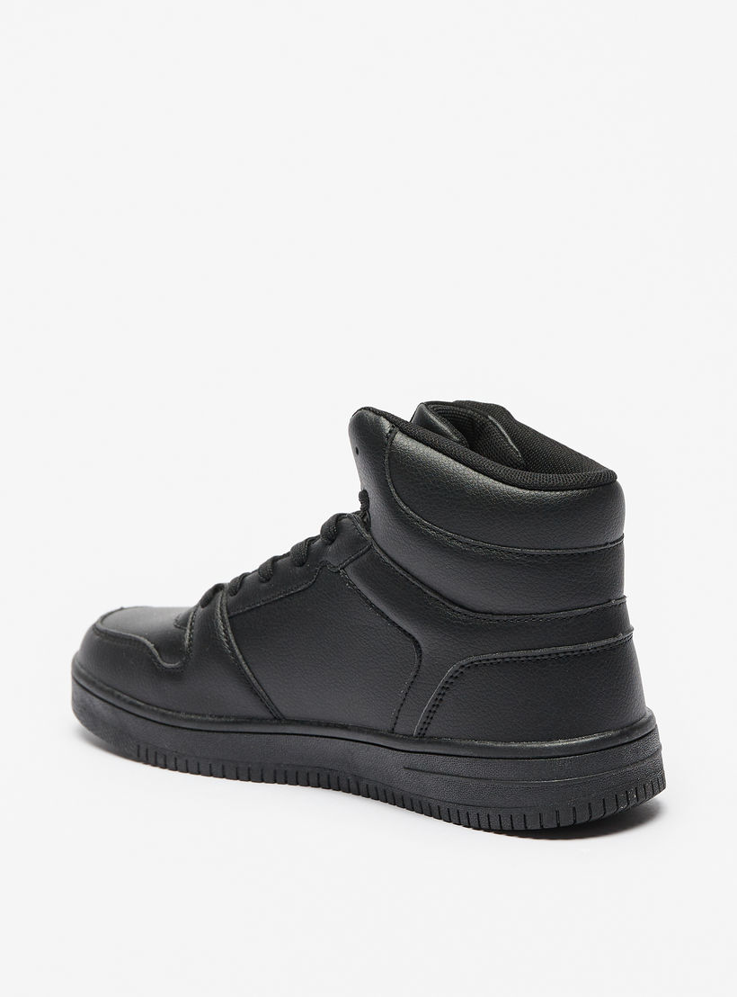 حذاء سنيكرز خفيف الوزن سادة برقبة عالية ورباط للنساء من كابا-women-shoes-sneakers-image-3