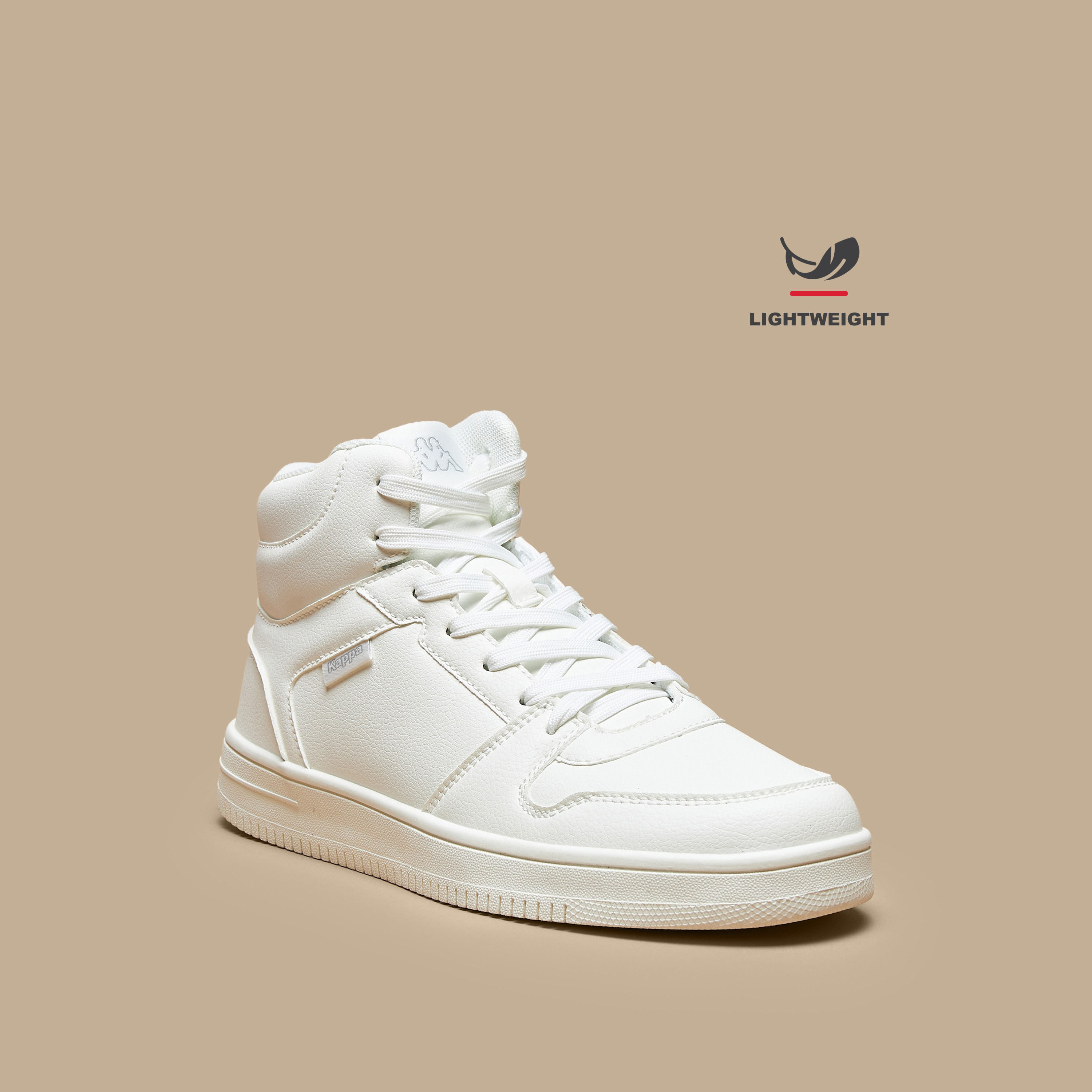 Kappa Women's Solid High-Top Lightweight Sneakers with Lace-Up Closure-women-shoes-sneakers-image-1