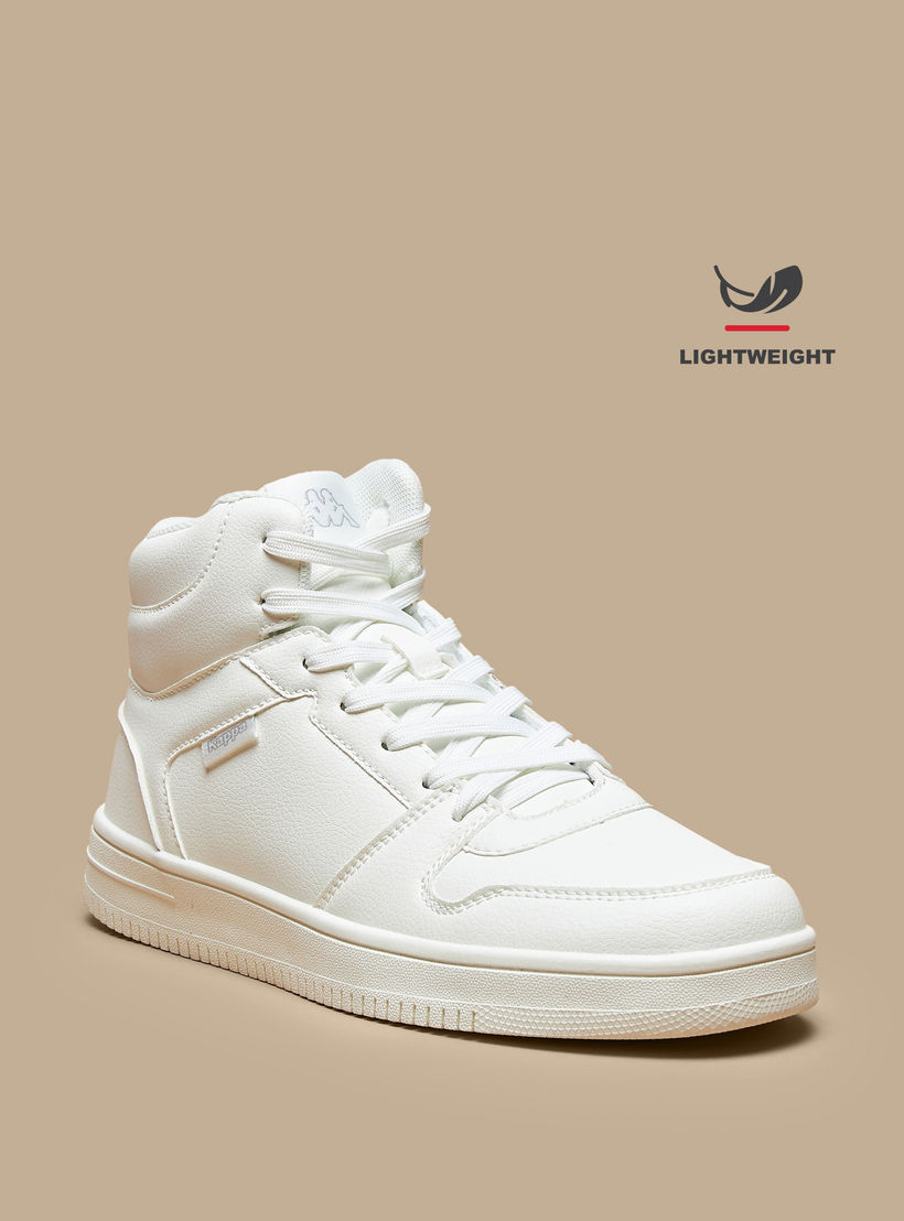Kappa Women's Solid High-Top Lightweight Sneakers with Lace-Up Closure-women-shoes-sneakers-image-1