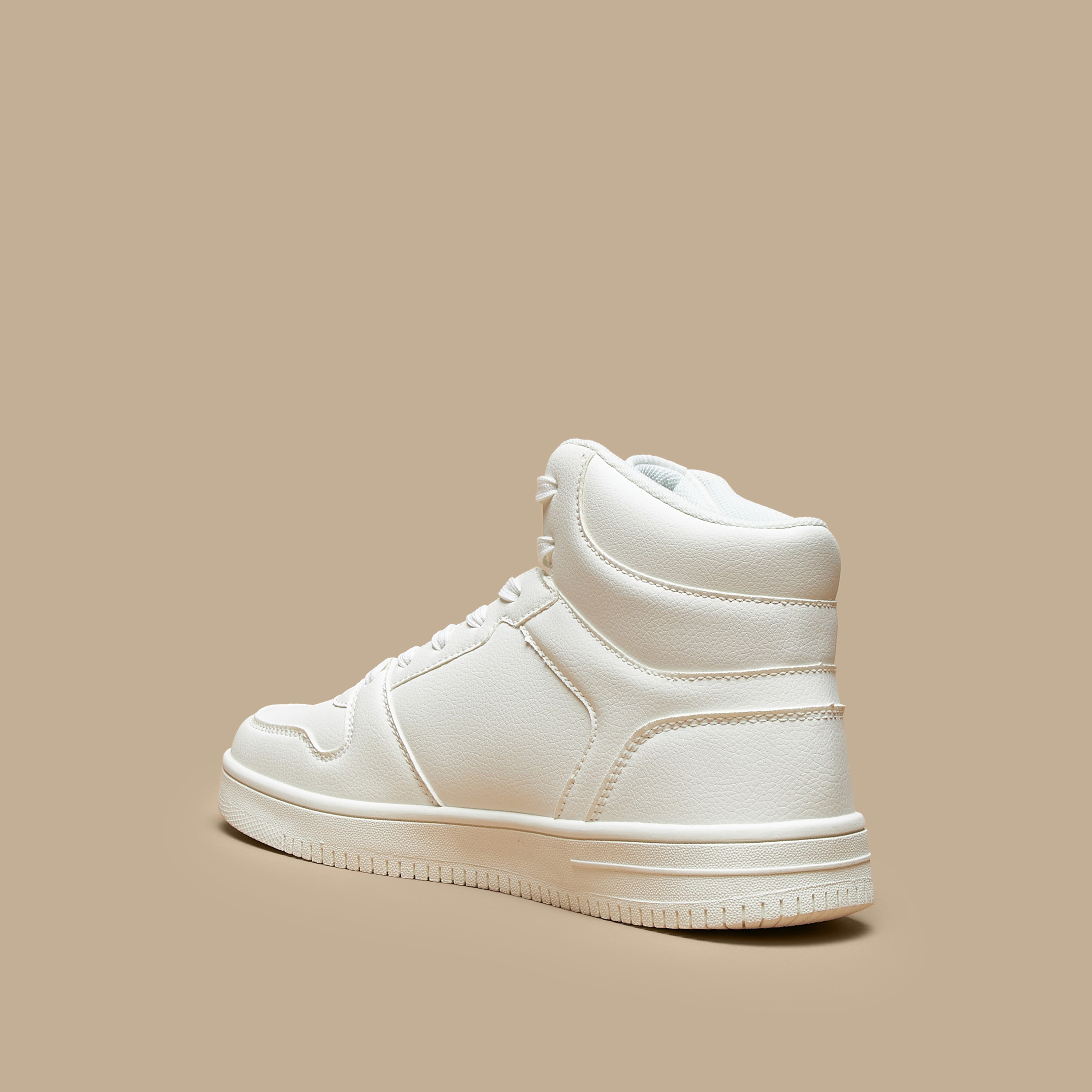 Kappa Women's Solid High-Top Lightweight Sneakers with Lace-Up Closure-women-shoes-sneakers-image-2