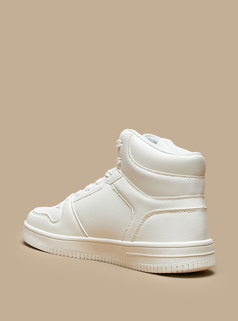 Kappa Women's Solid High-Top Lightweight Sneakers with Lace-Up Closure-women-shoes-sneakers-image-2