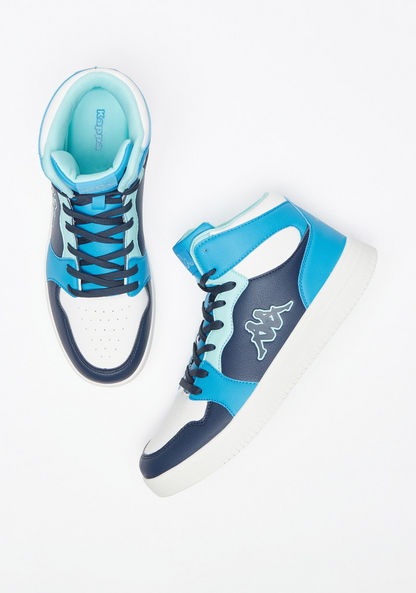 Kappa Men's Logo Print High Cut Sneakers with Lace-Up Closure
