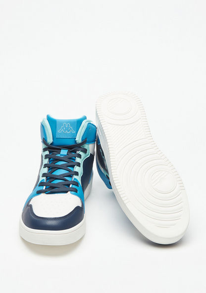 Kappa Men's Logo Print High Cut Sneakers with Lace-Up Closure