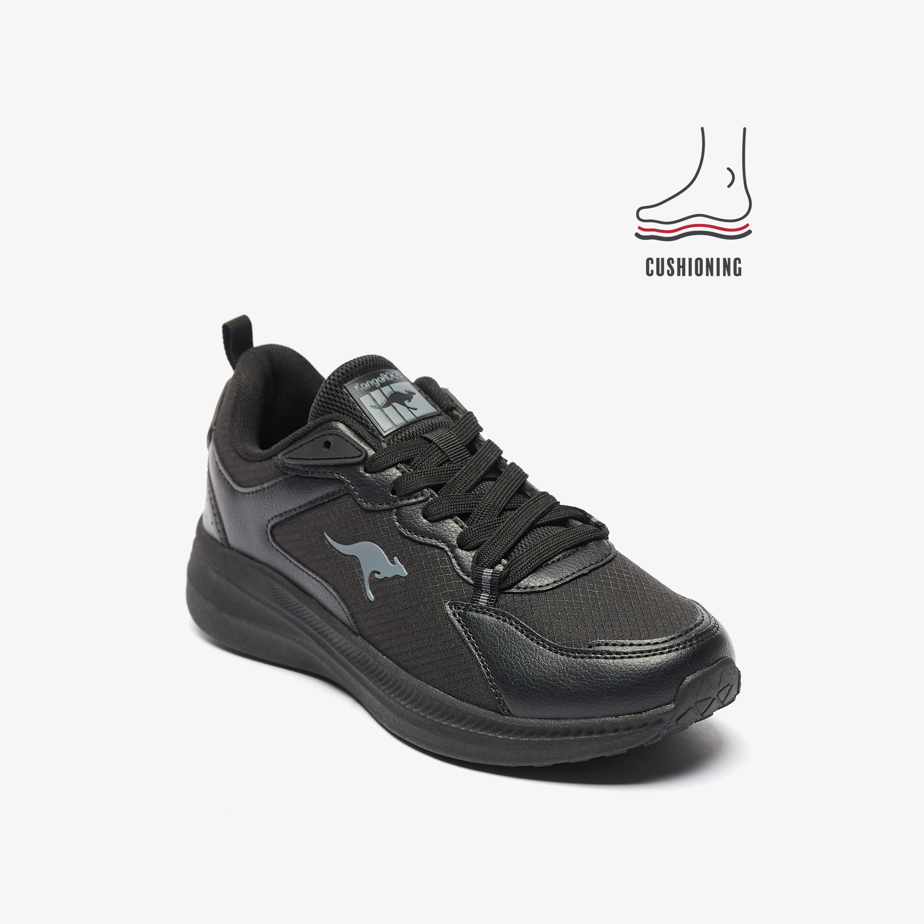 Branded black sports shoes hotsell