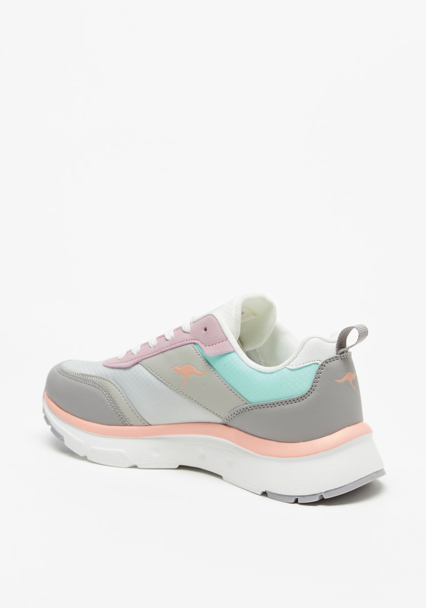KangaROOS Women's Colourblocked Low-Ankle Sneakers with Lace-Up Closure-Women%27s Sneakers-image-1