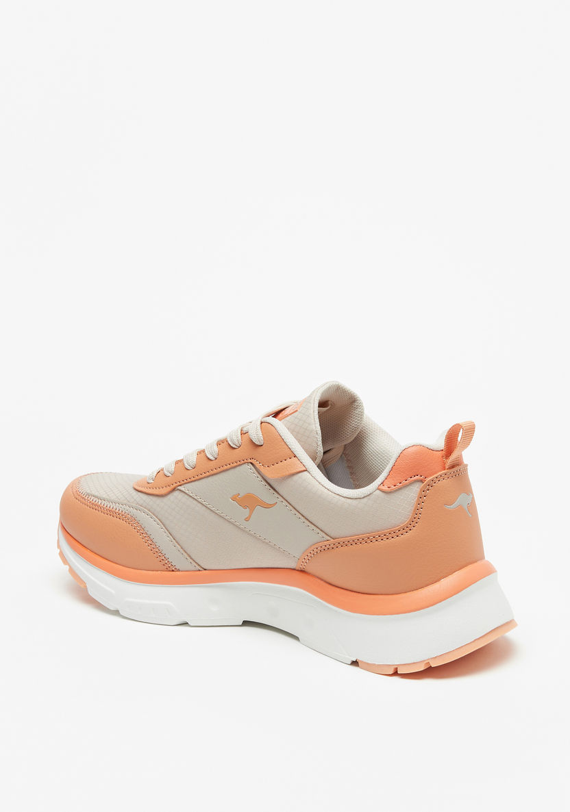 KangaROOS Women's Colourblocked Low-Ankle Sneakers with Lace-Up Closure-Women%27s Sneakers-image-2