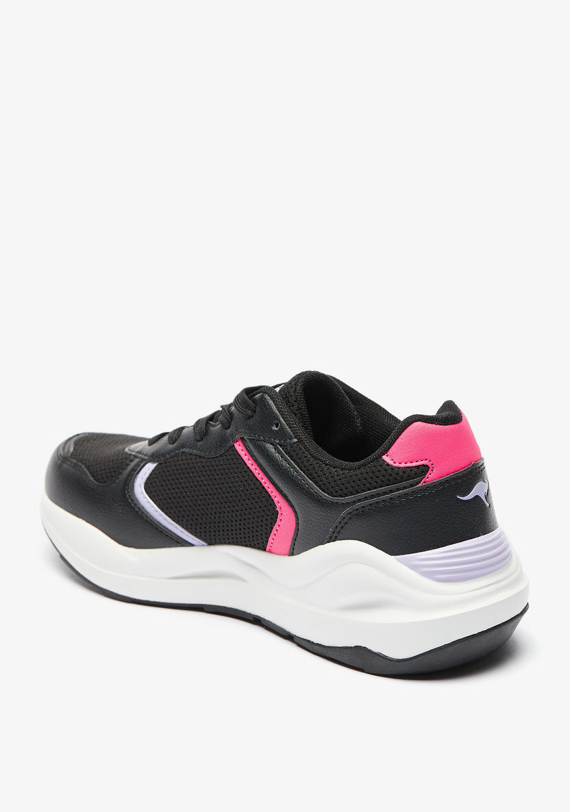 KangaROOS Women's Panelled Lace-Up Sports Shoes with Memory Foam-Women%27s Sports Shoes-image-1